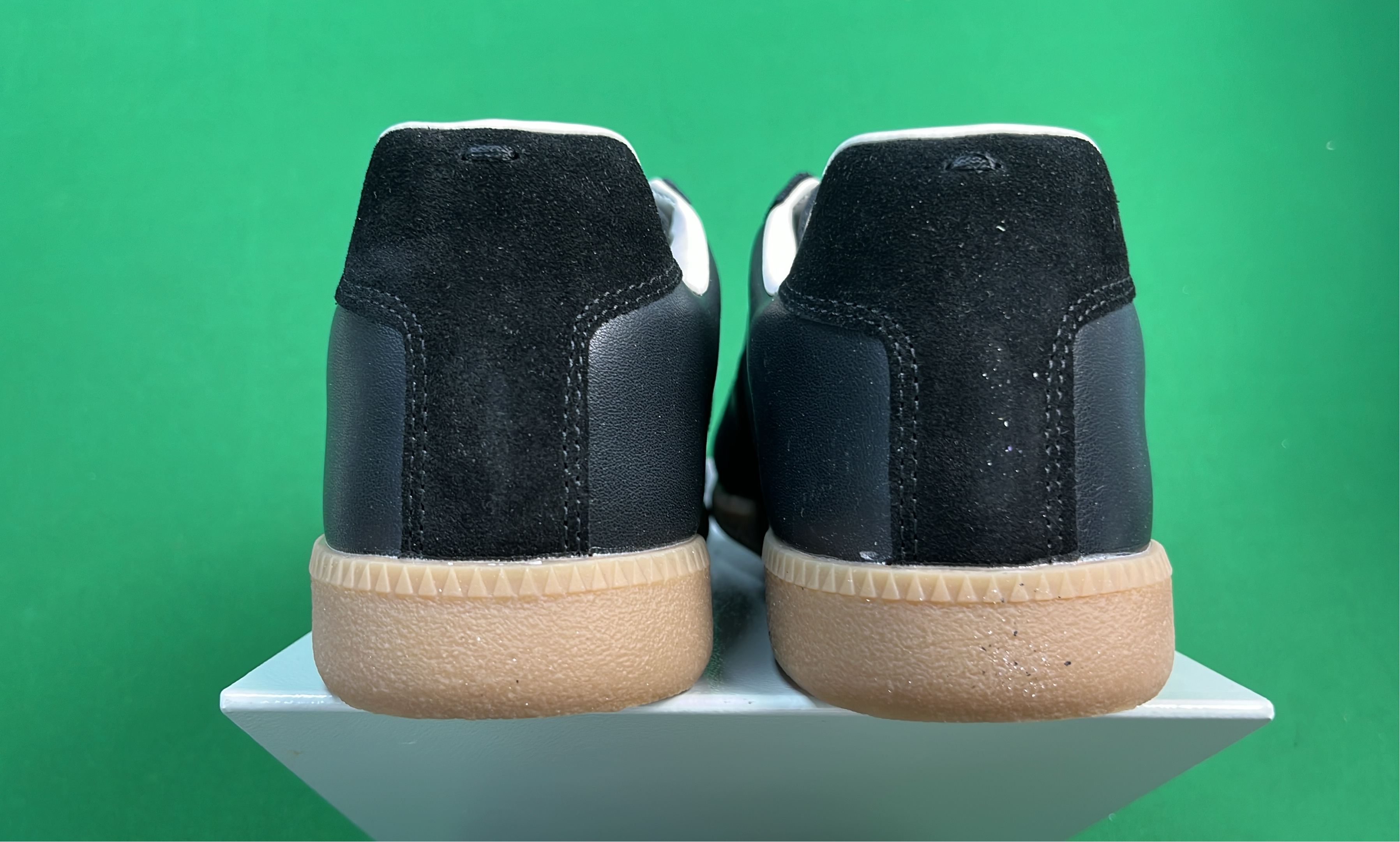 White Leather Sneakers with Tan Sole - Classic Casual Shoes