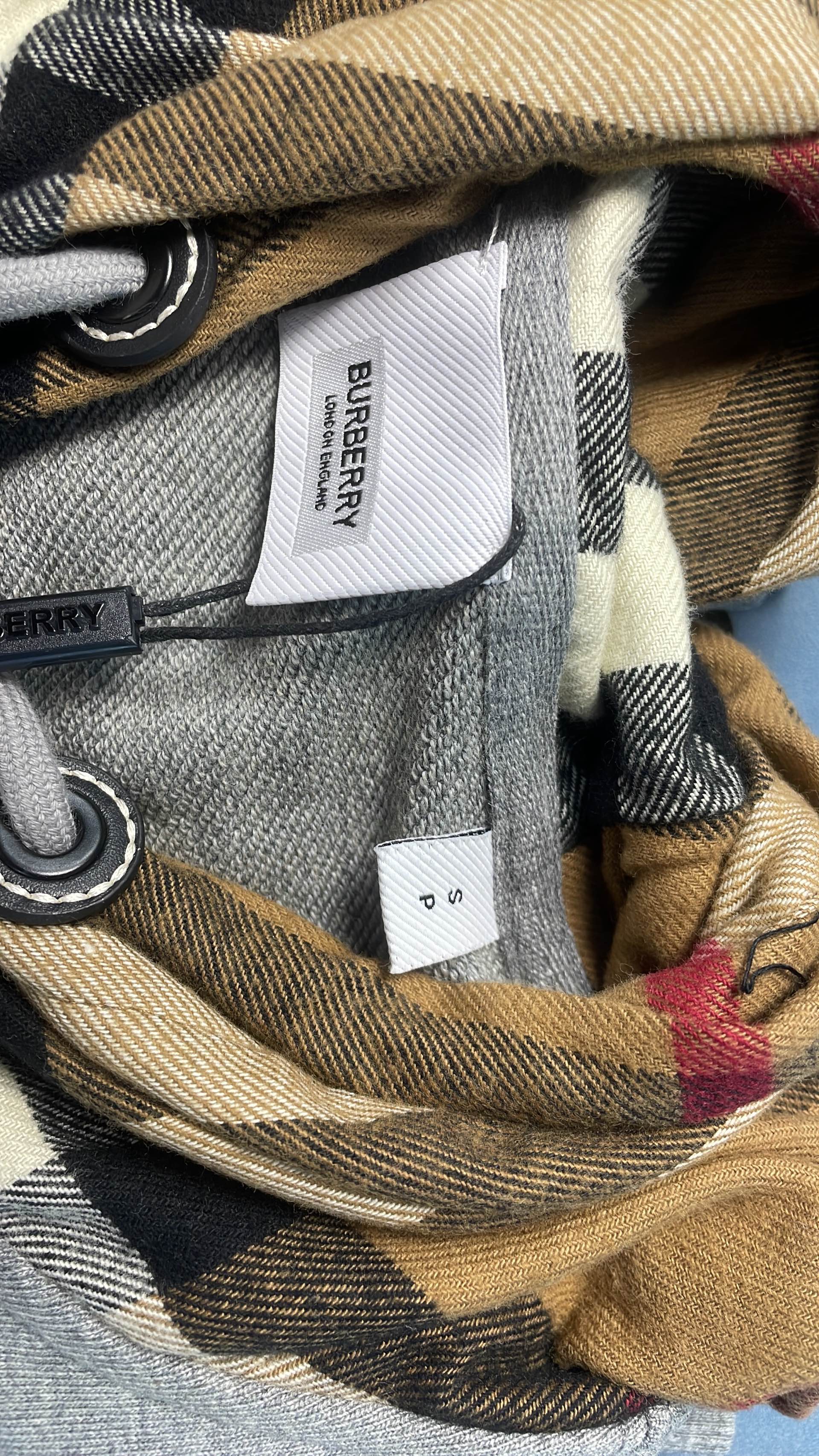 Burberry Hoodie with Logo and Check Pattern Design