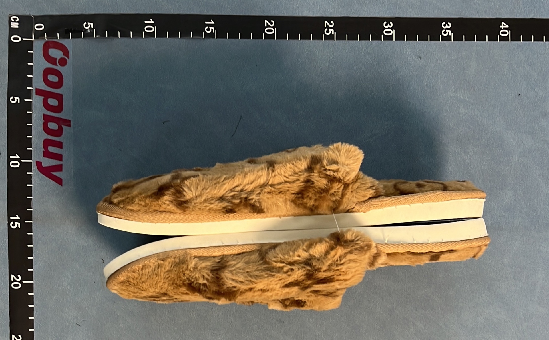 LV Monogram Faux Fur Slippers Gray