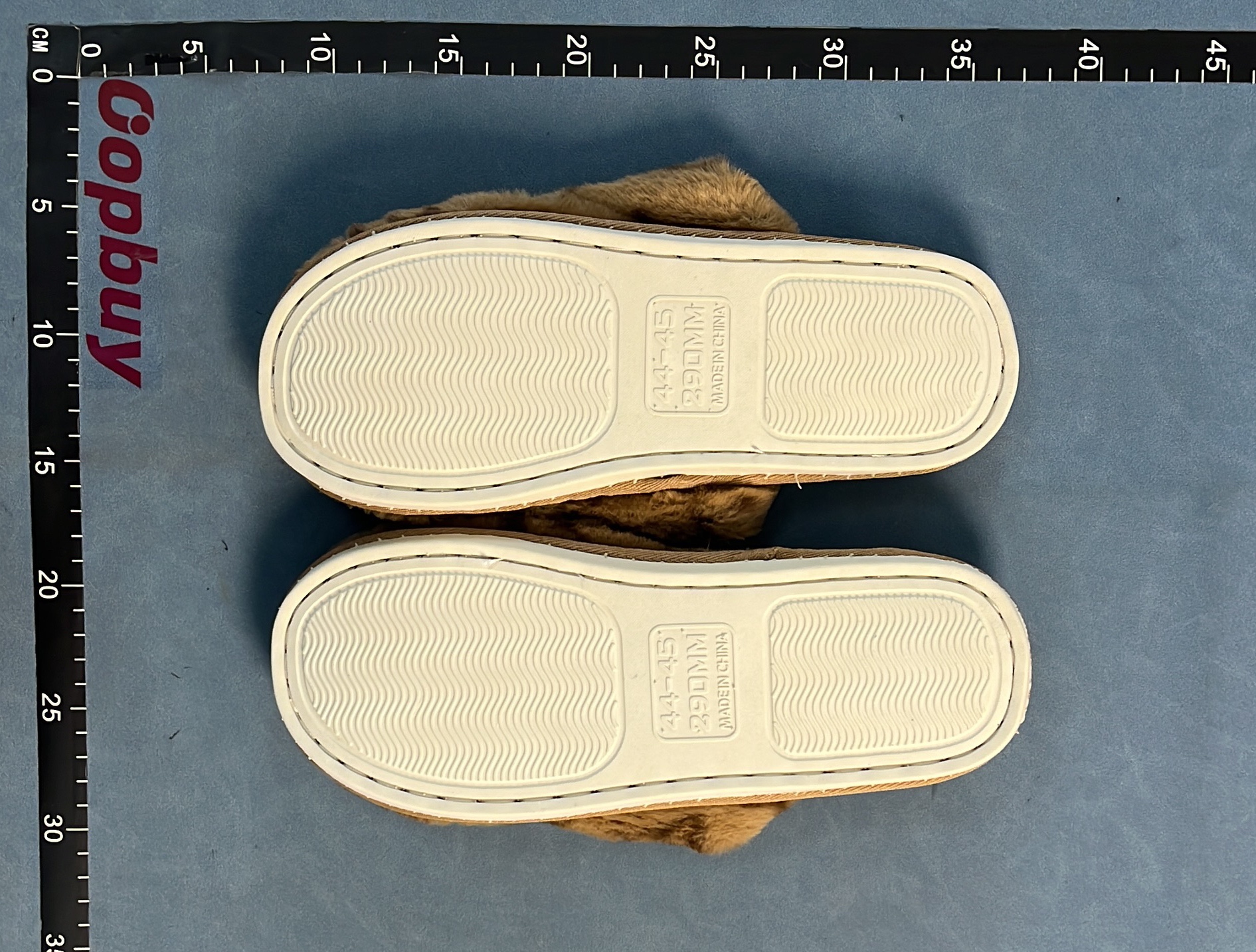 LV Monogram Faux Fur Slippers Gray