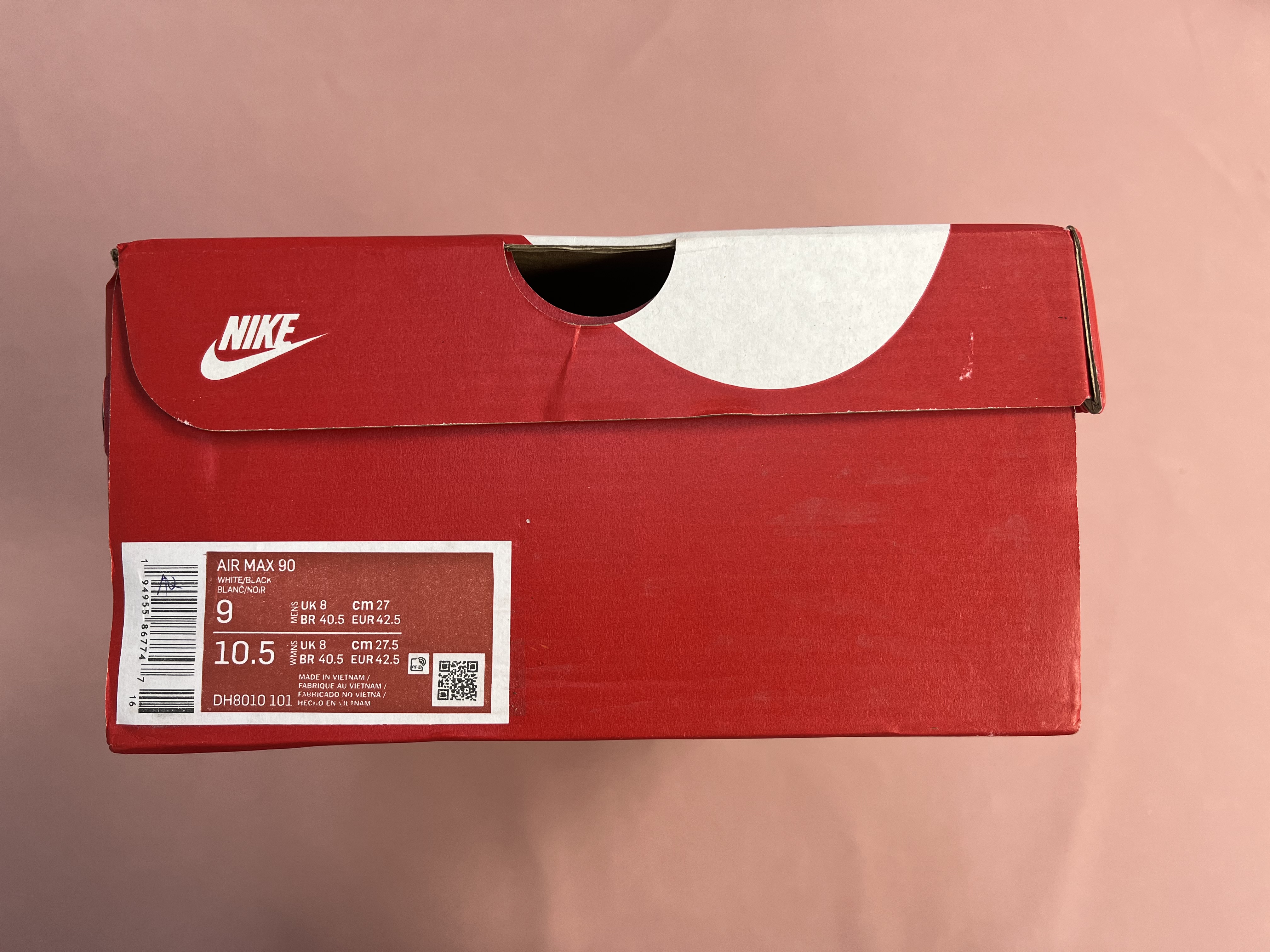 Nike Air Max 90 White Black Men's Running Shoes