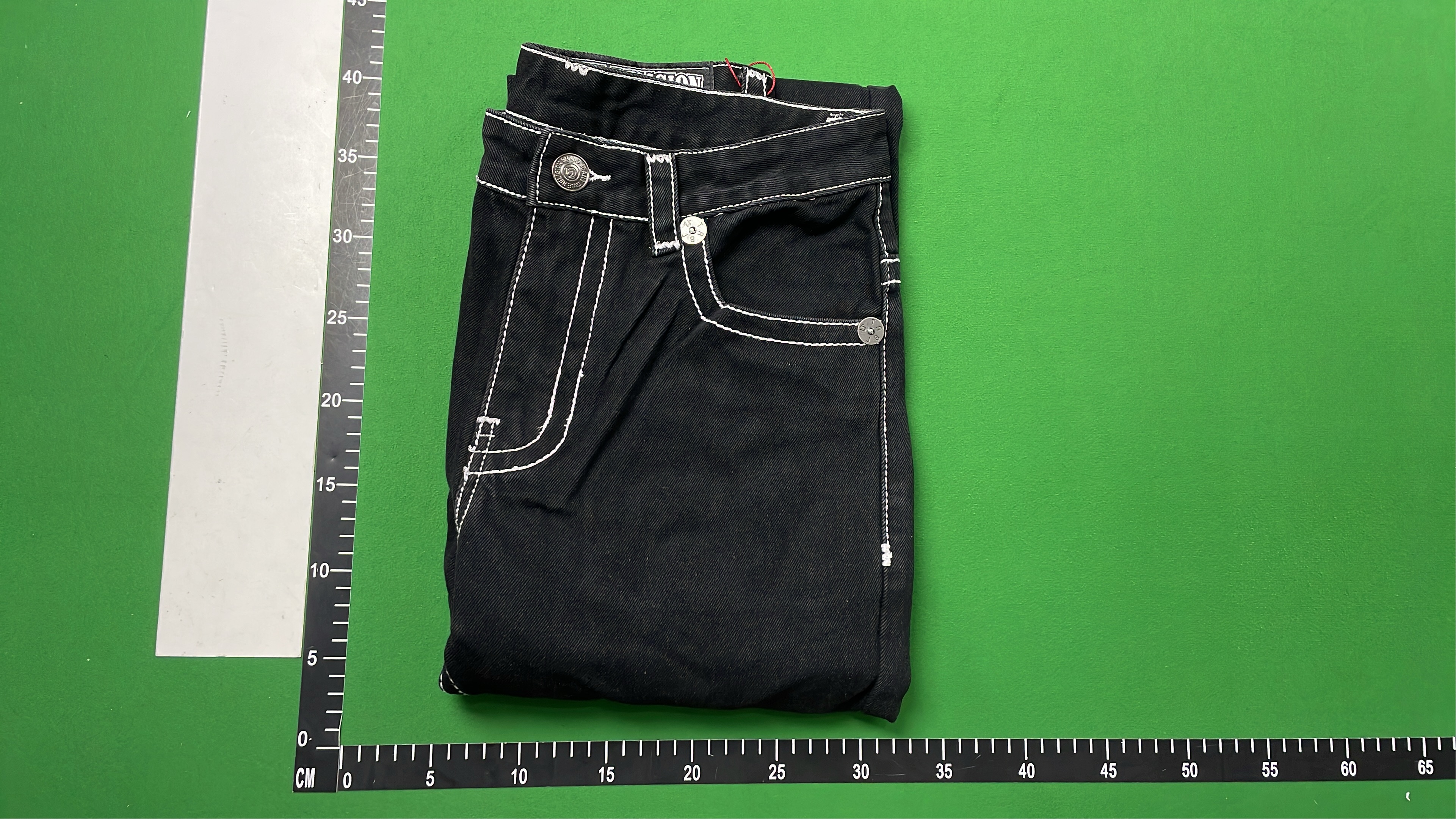 Black Denim Jeans with White Stitching
