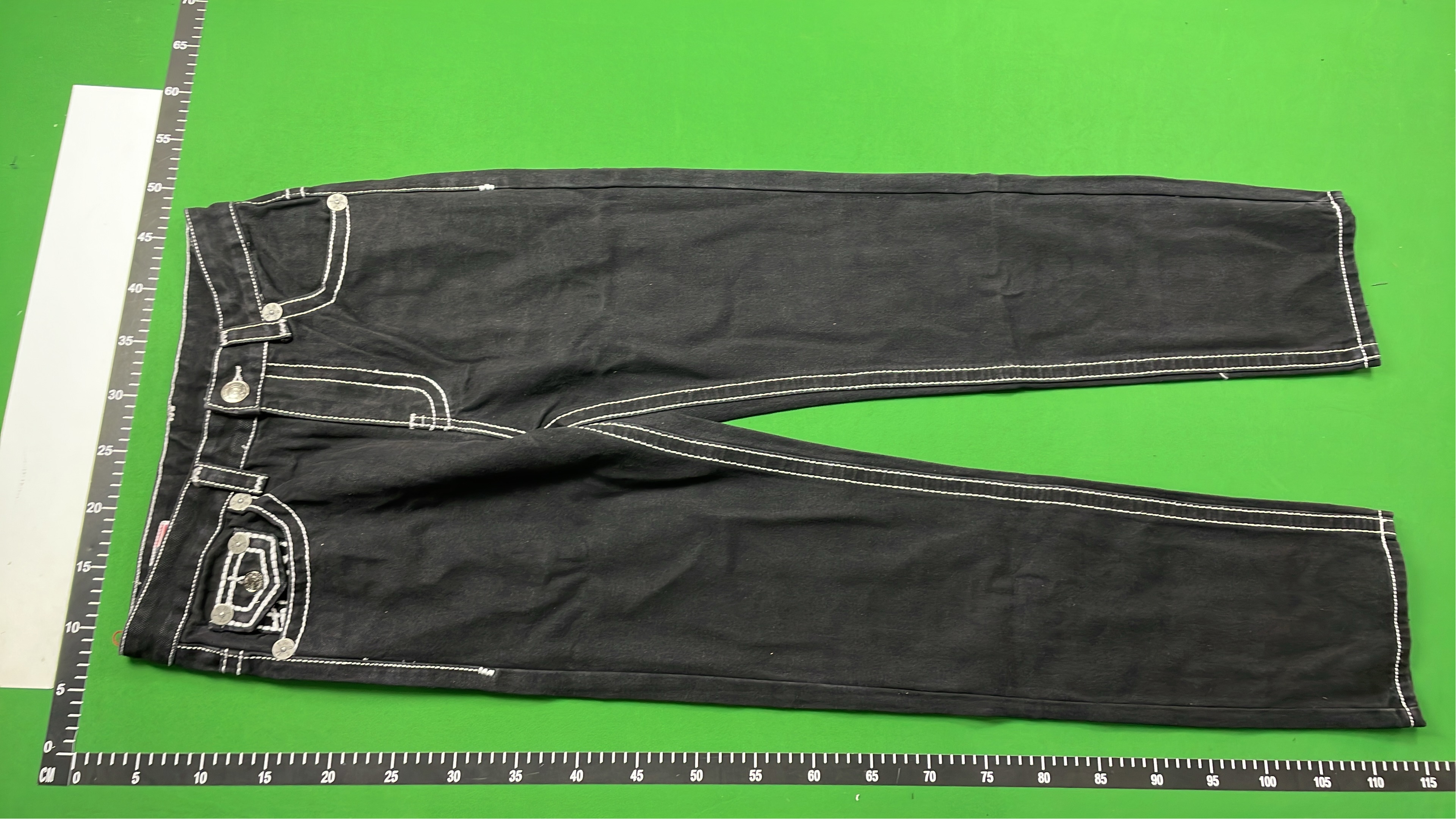 Black Denim Jeans with White Stitching