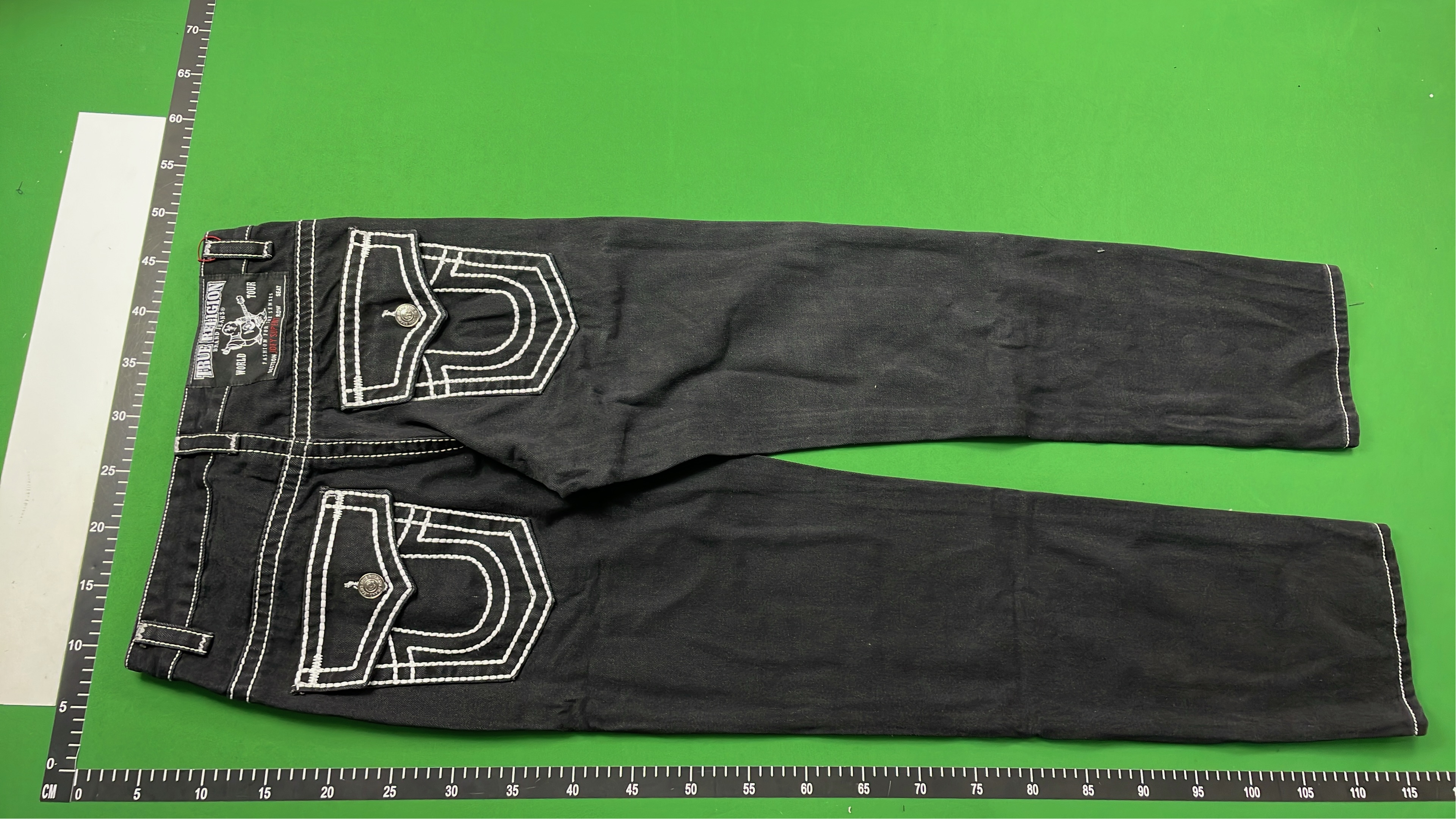 Black Denim Jeans with White Stitching