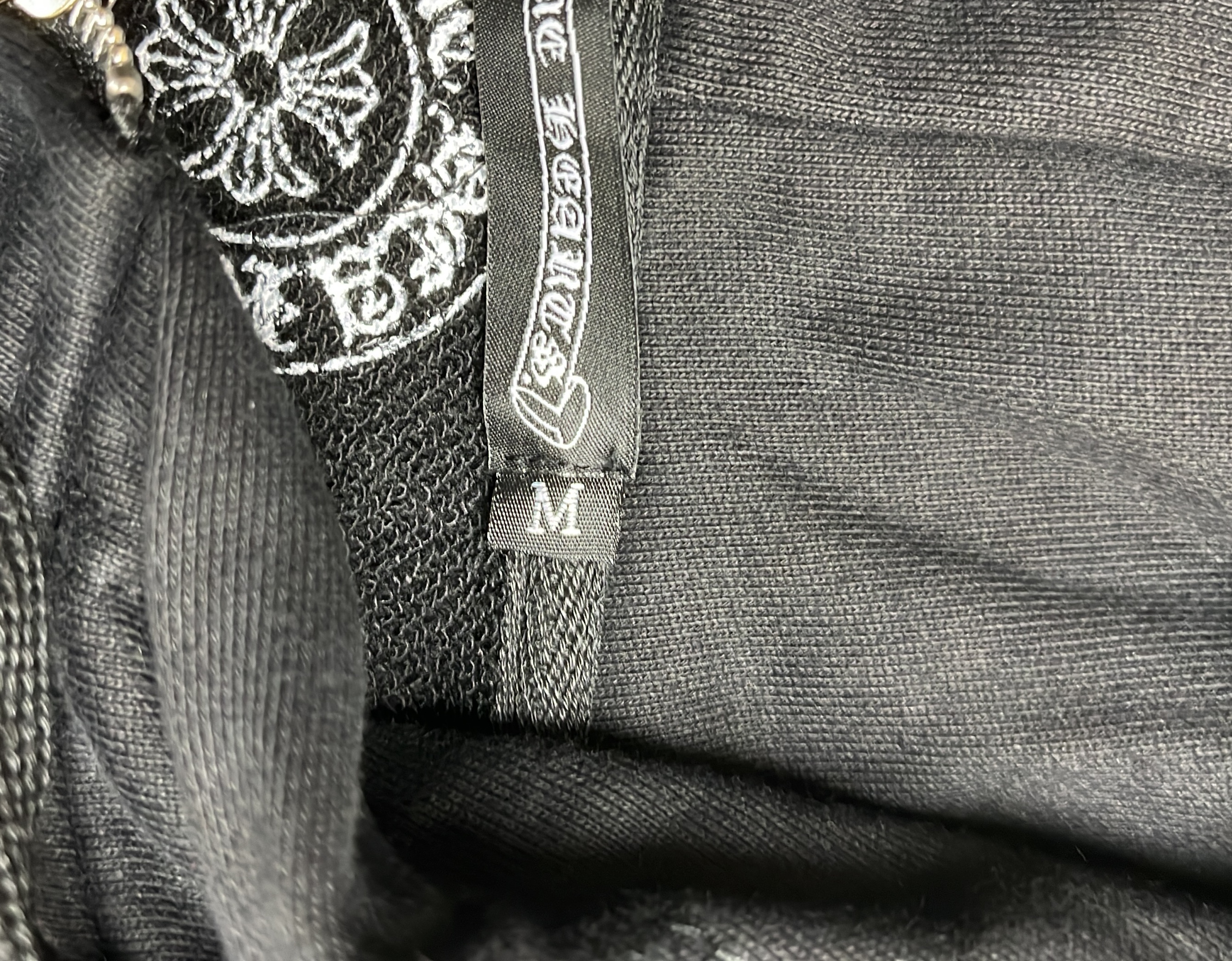 Black Embroidered Hoodie with Colorful Logo Patches
