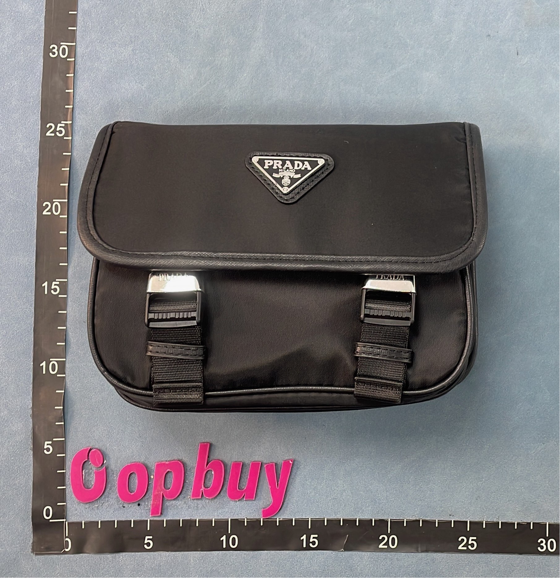 Prada Black Nylon Messenger Bag with Logo