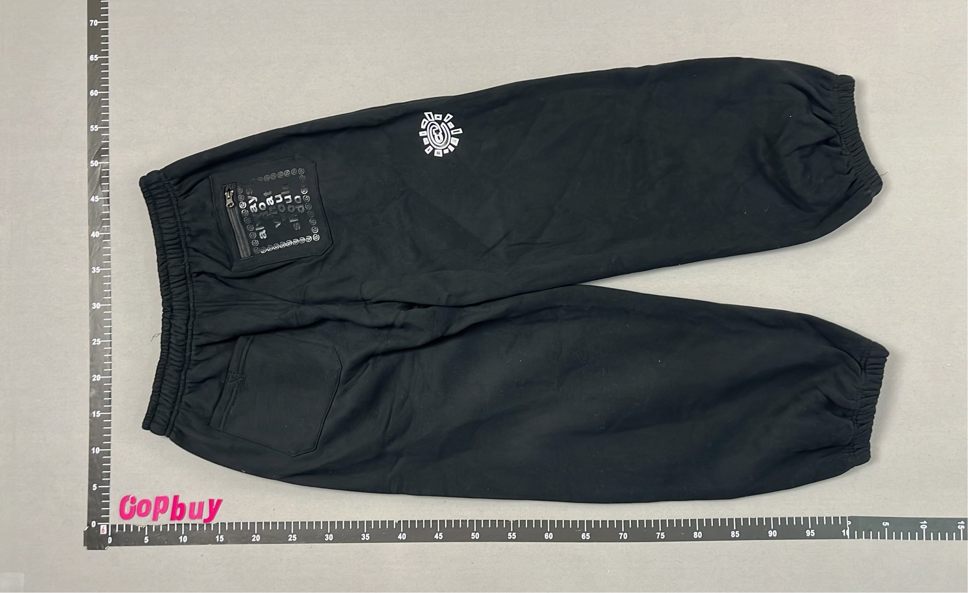 Black HUGO Sweatpants with Graphic Logo and Back Pocket Design