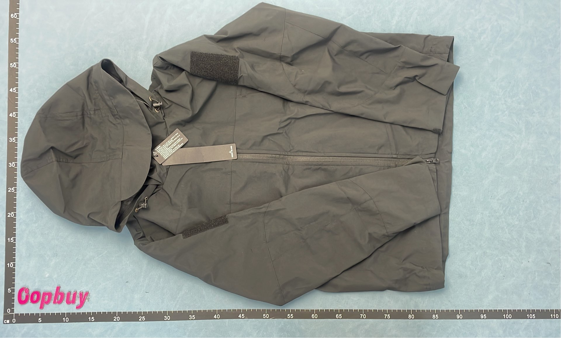 Stone Island Black Hooded Jacket with Logo Patch