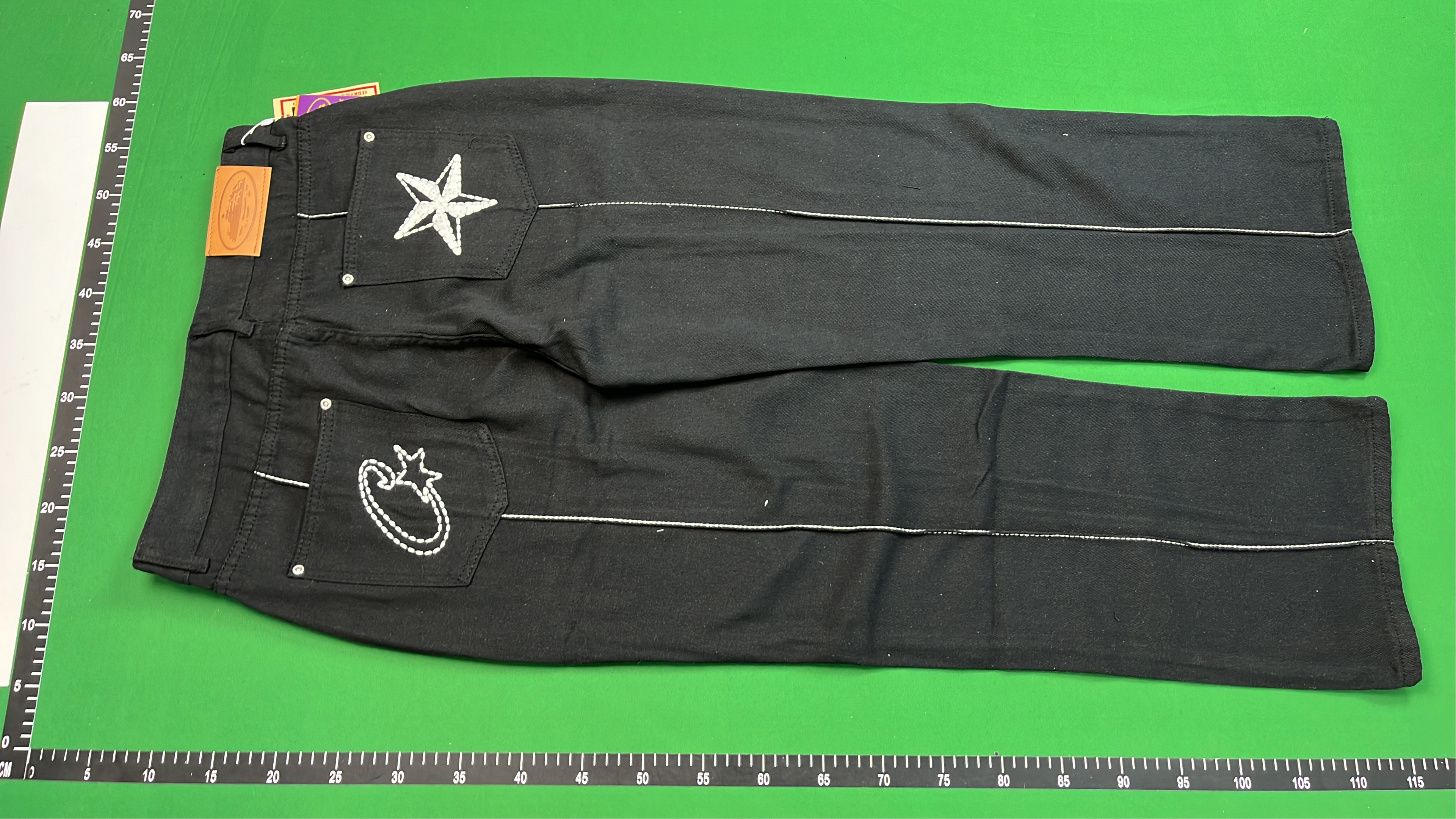 Star Embroidered Denim Shorts for Men