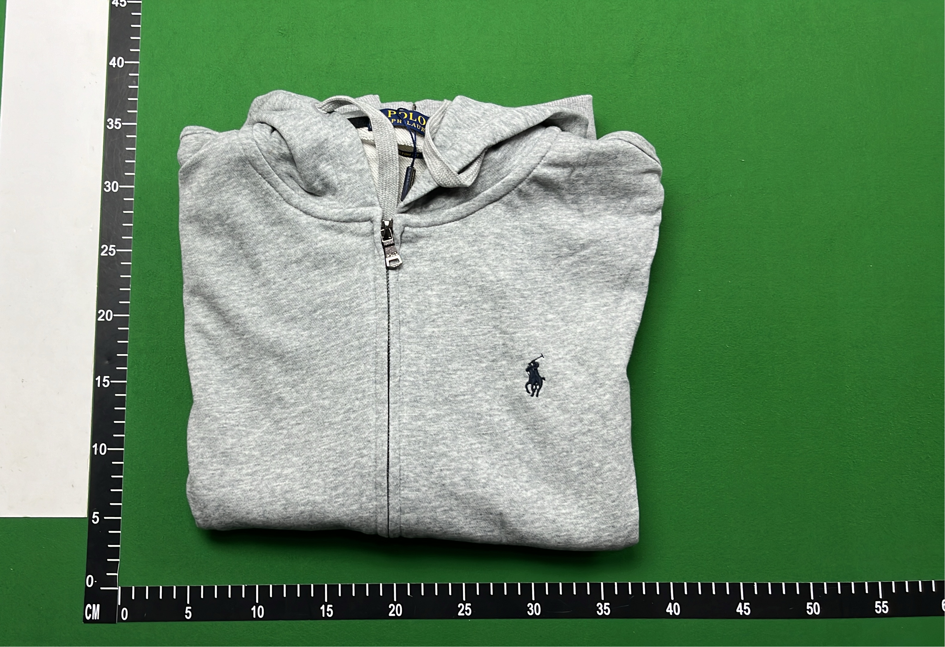 Men's Gray Zip-Up Hoodie with Polo Logo