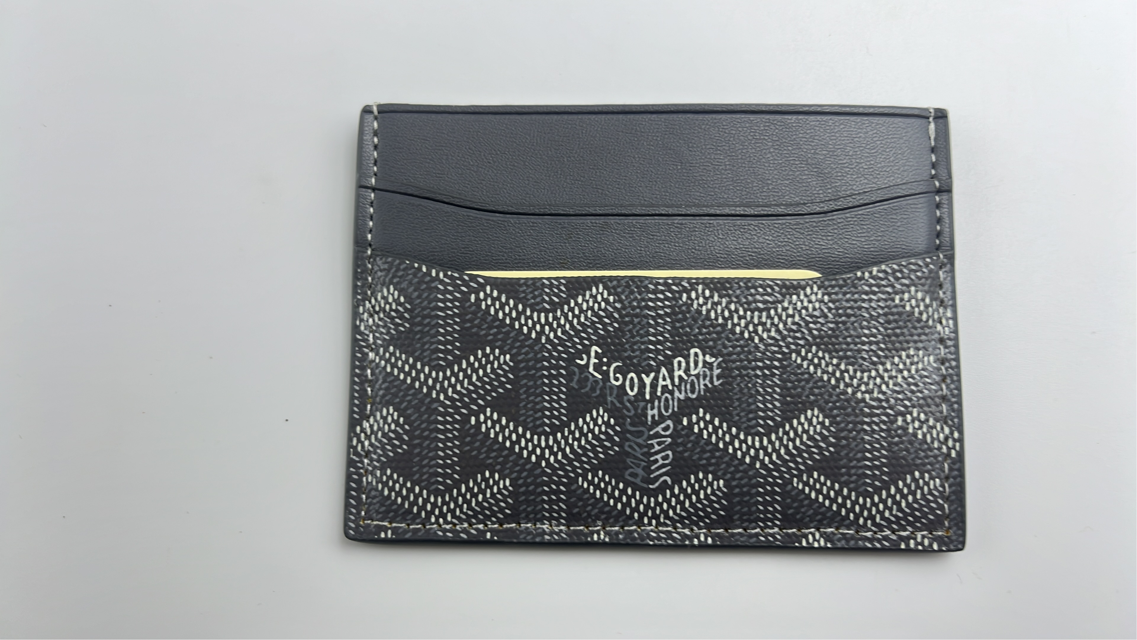 Goyard Monogram Card Holder in Navy, Green and White