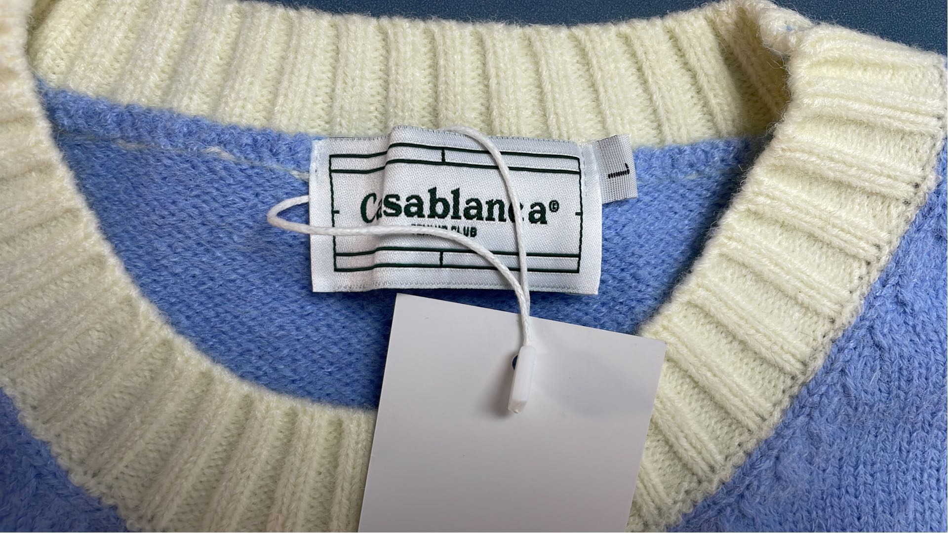 Casablanca Color Block Striped Knit Sweater