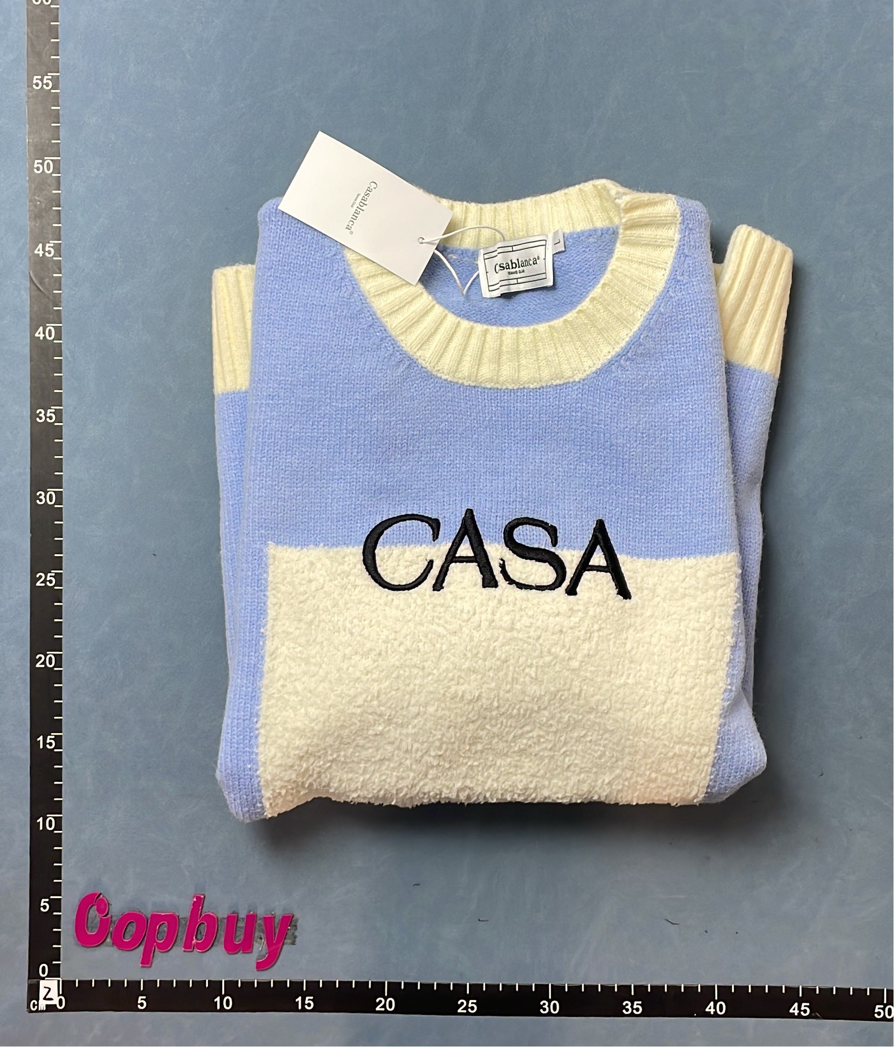 Casablanca Color Block Striped Knit Sweater