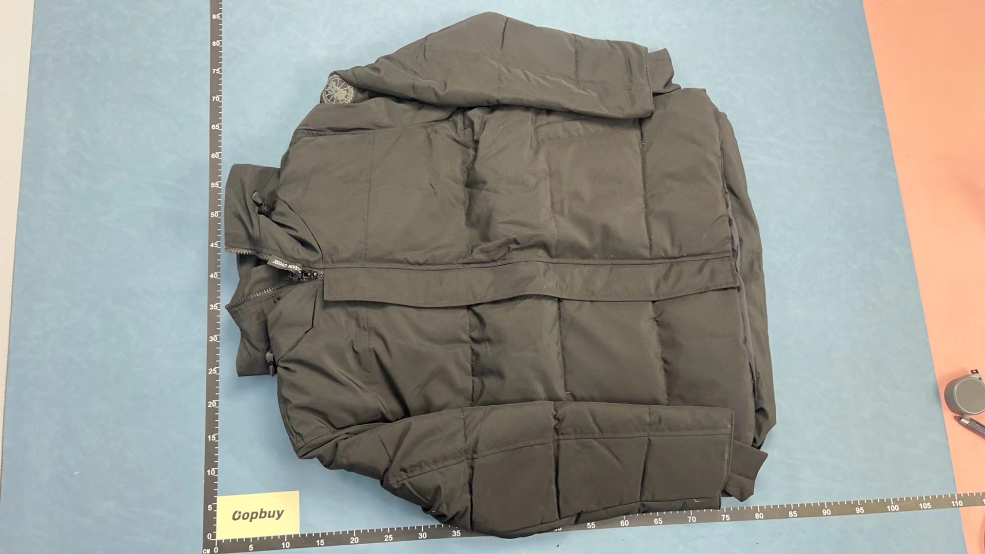 Canada Goose Gray Parka Jacket with Hood and Logo Patch