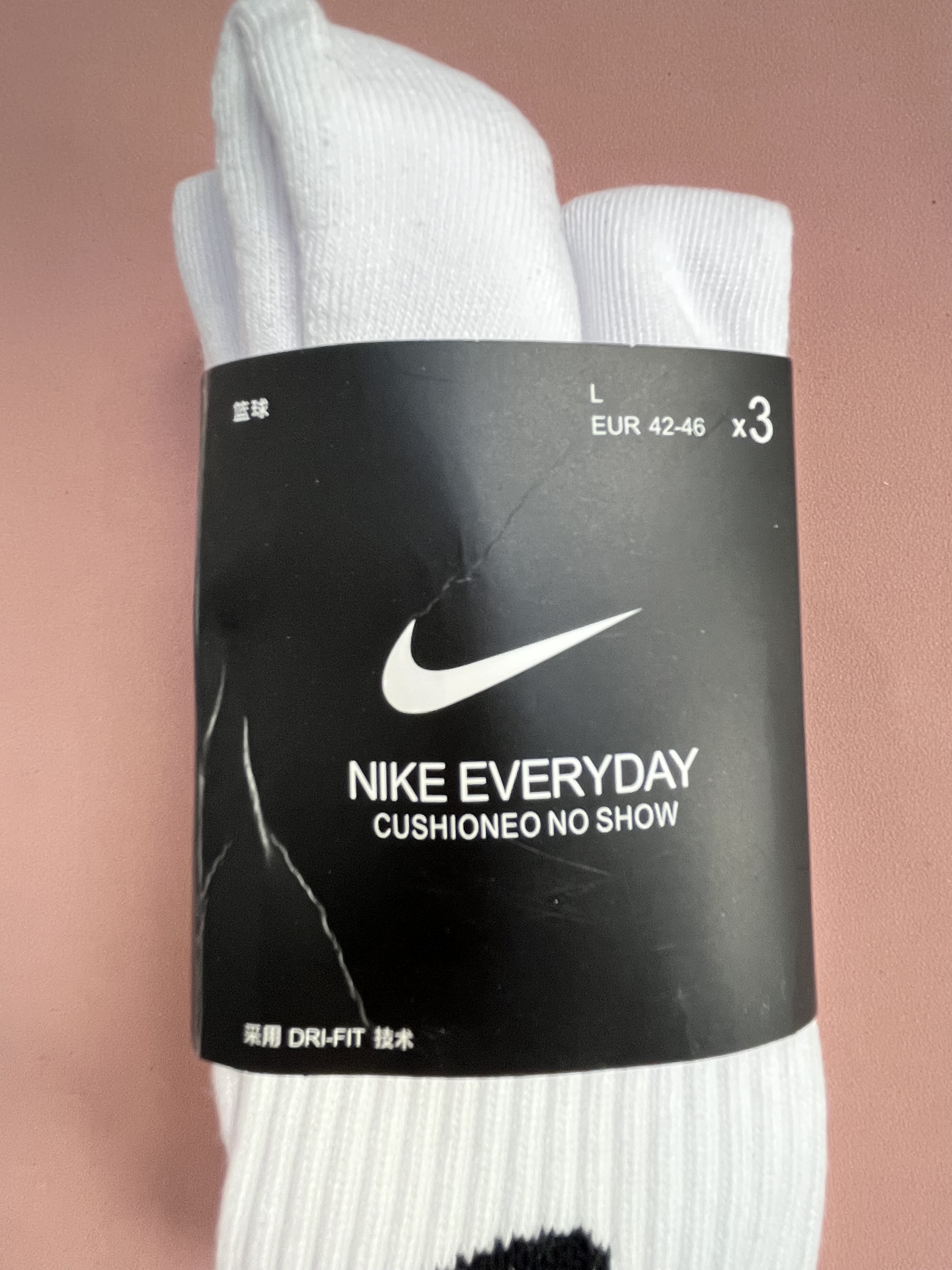 Nike White Socks with Black Swoosh Logo