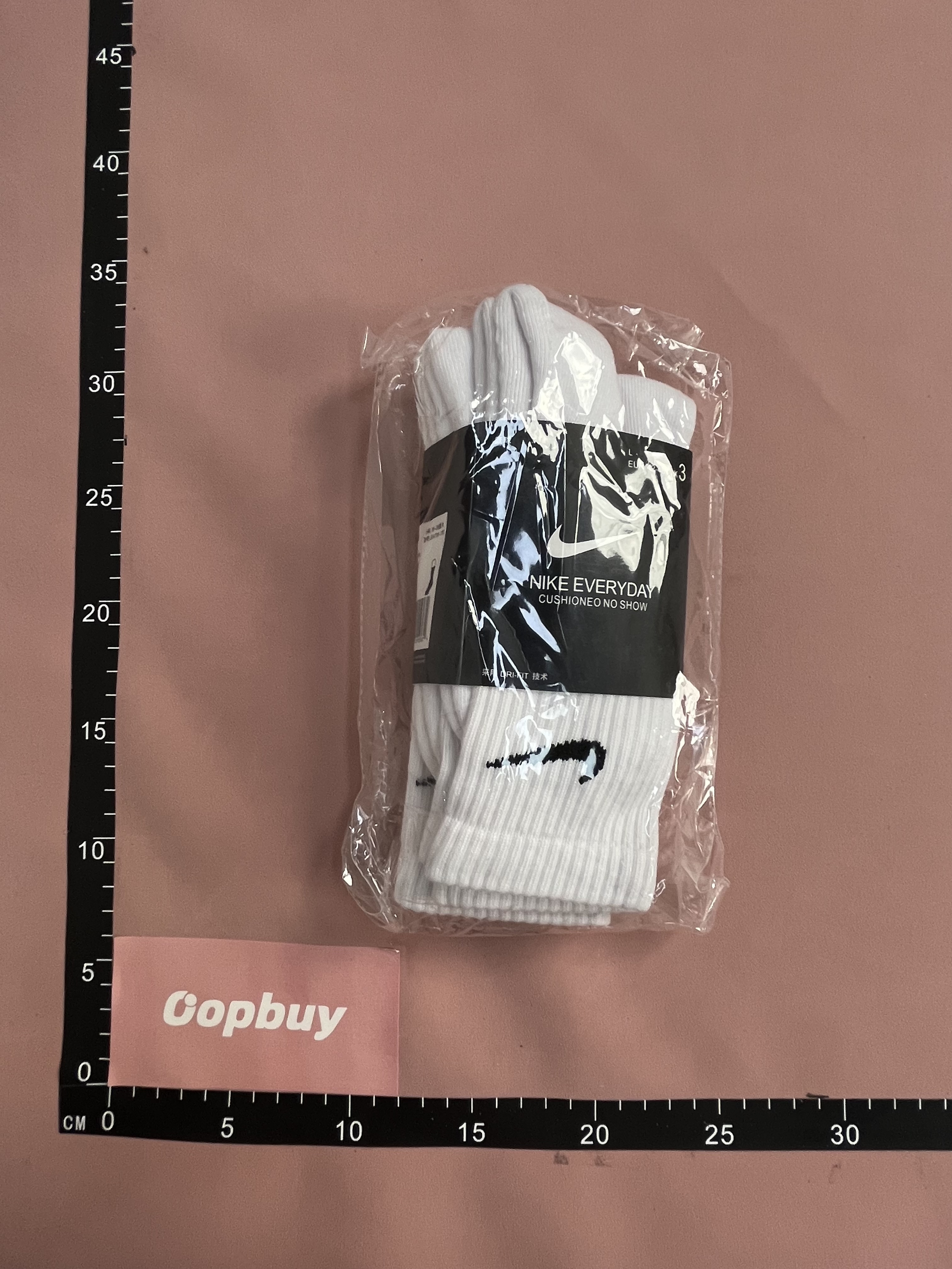 Nike White Socks with Black Swoosh Logo