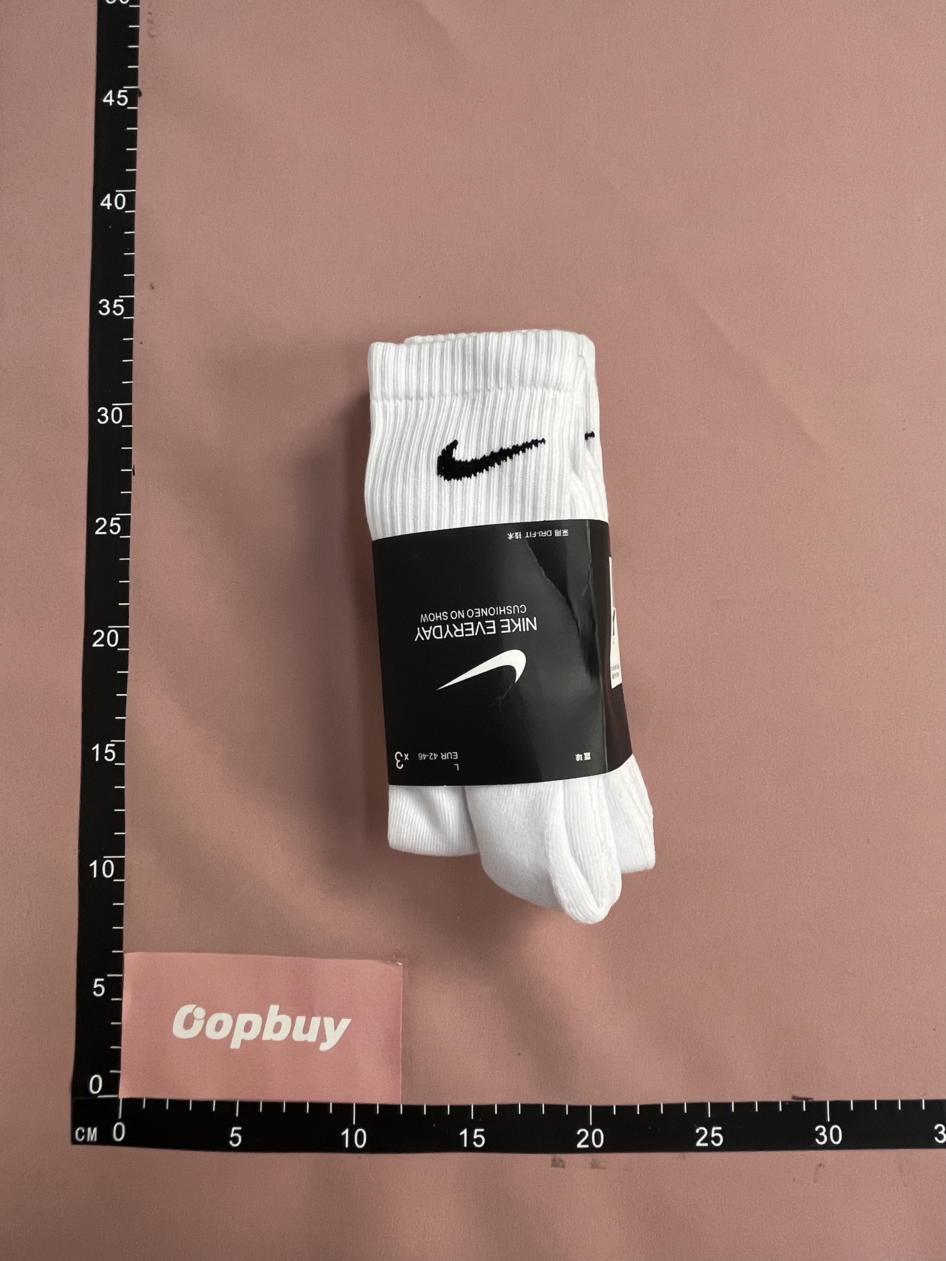 Nike White Socks with Black Swoosh Logo