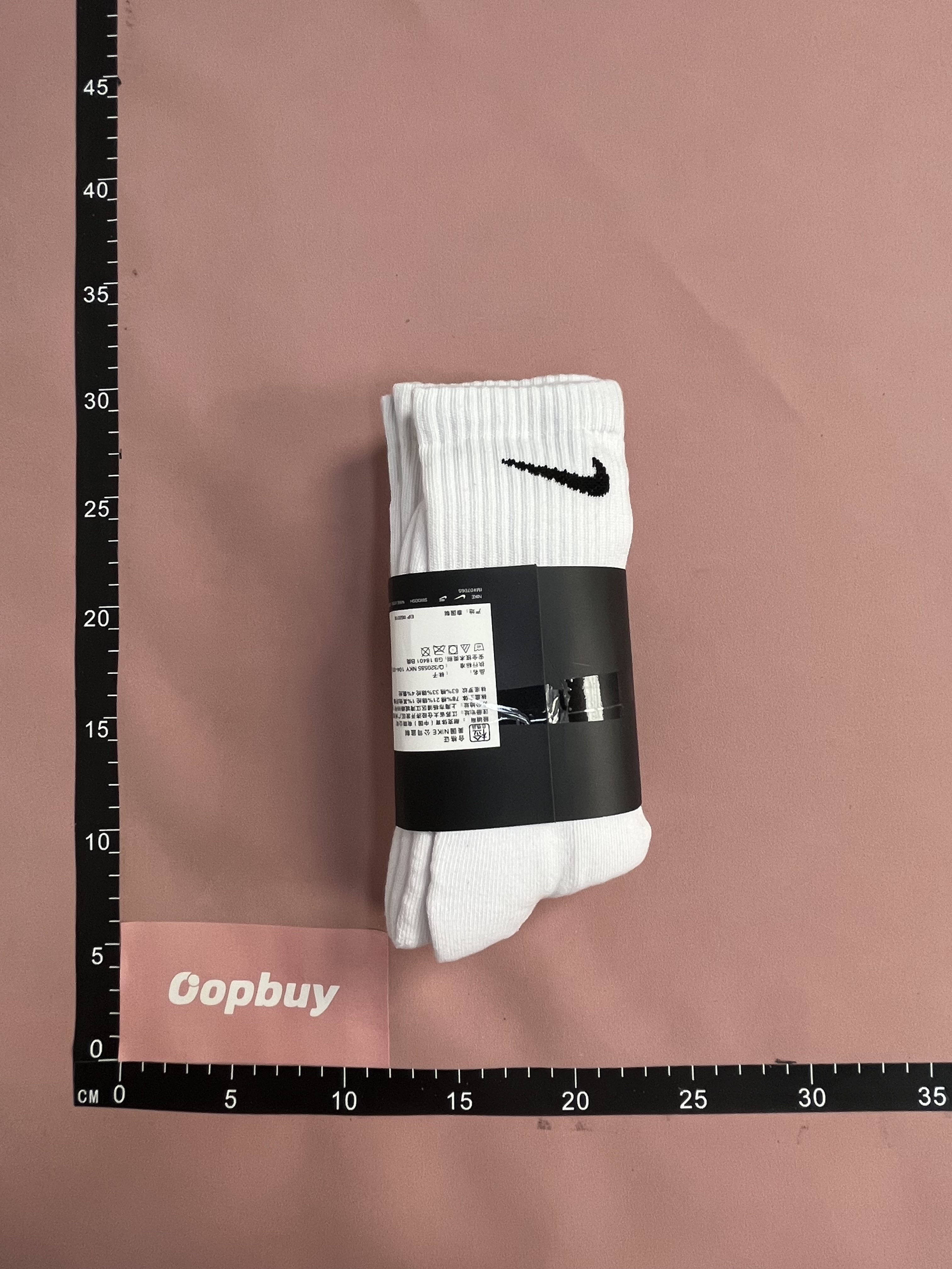 Nike White Socks with Black Swoosh Logo