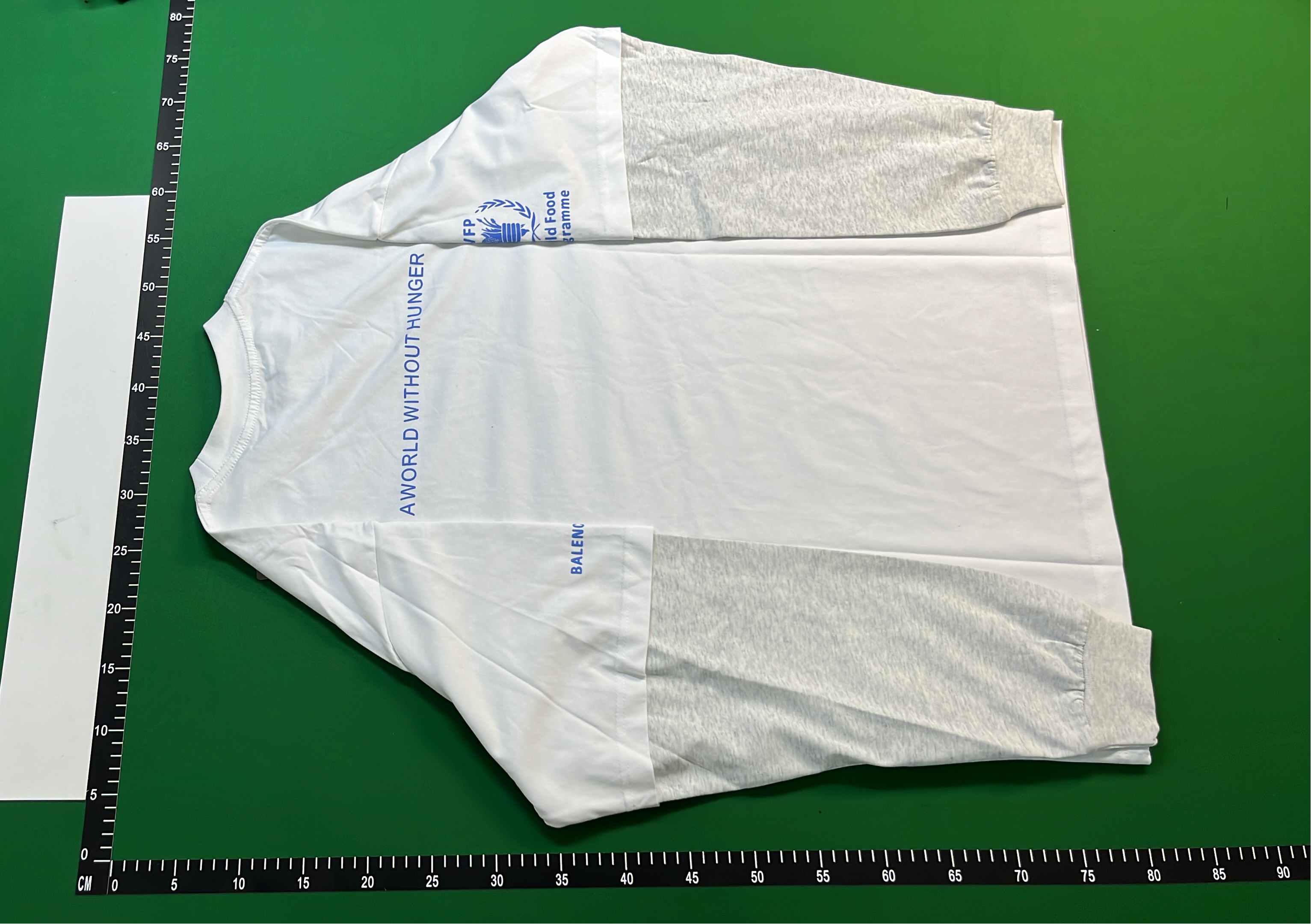 WFP x Balenciaga White T-Shirt with Blue Print