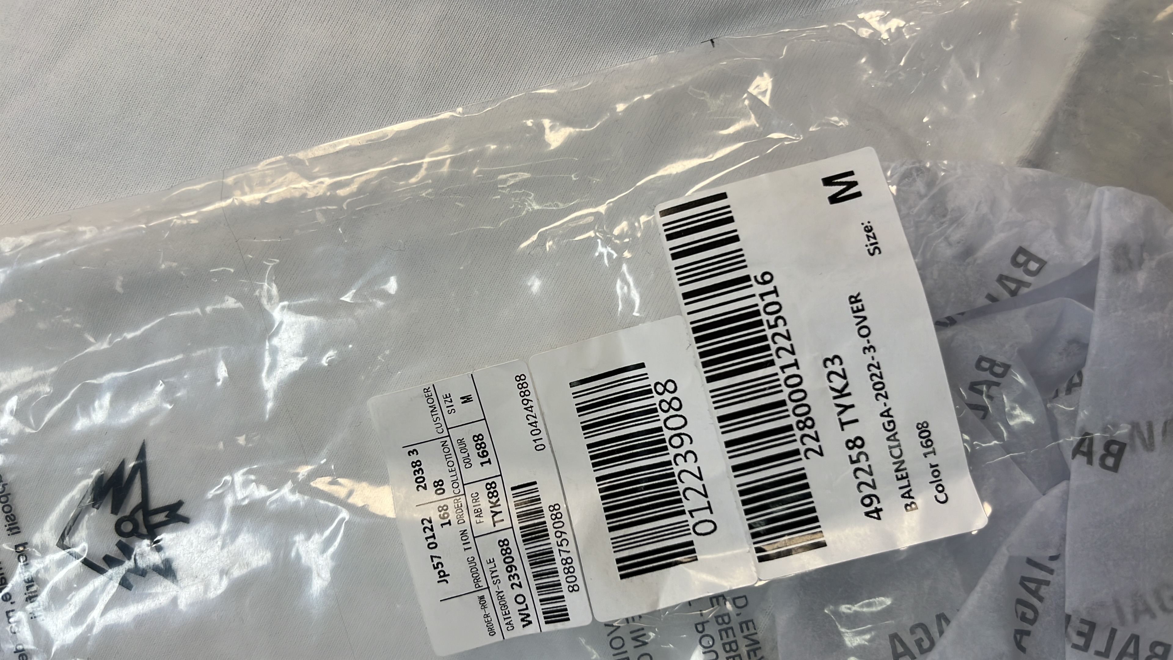 WFP x Balenciaga White T-Shirt with Blue Print