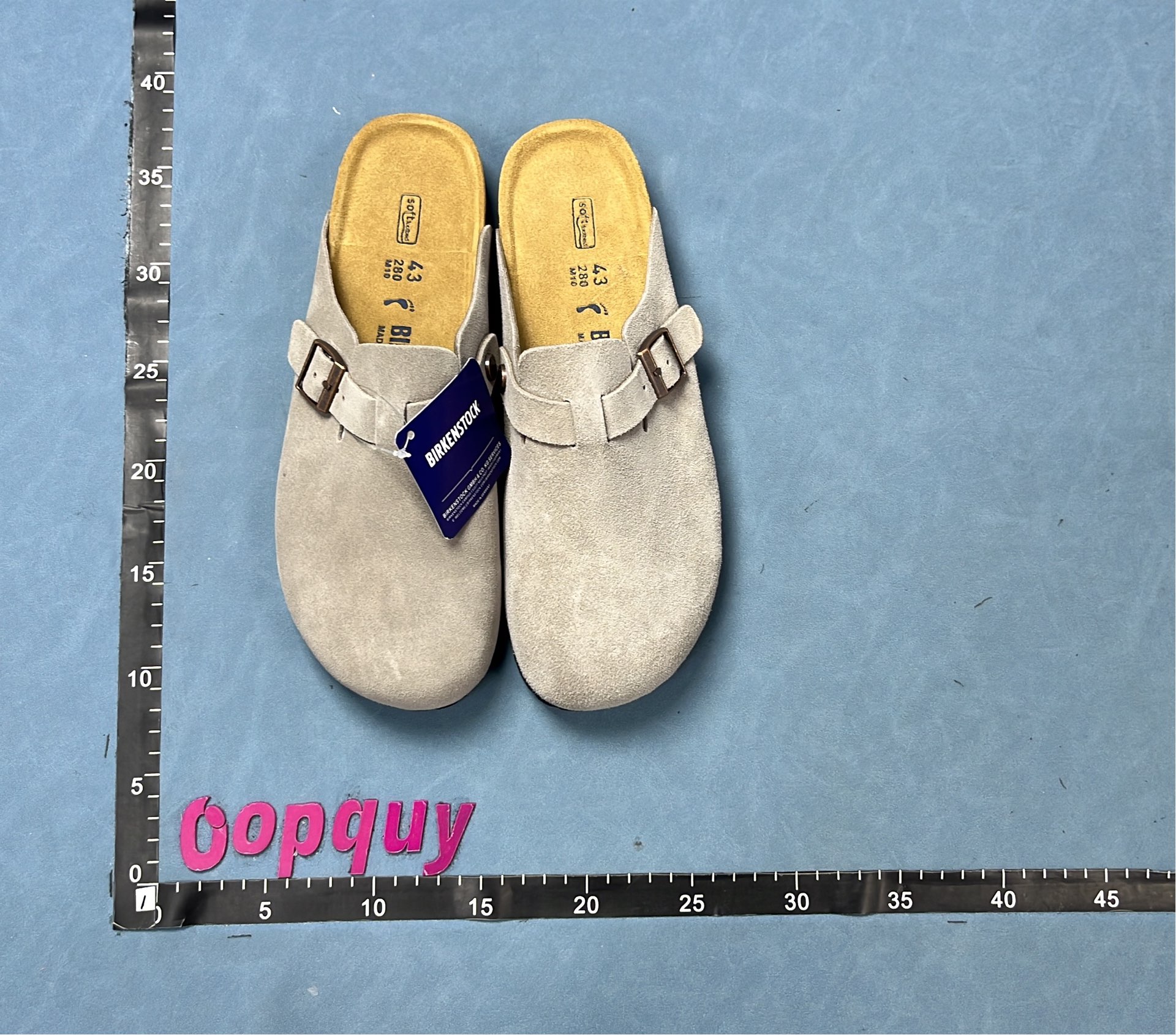 Olive Green Suede Birkenstock Clogs with Faux Fur Lining