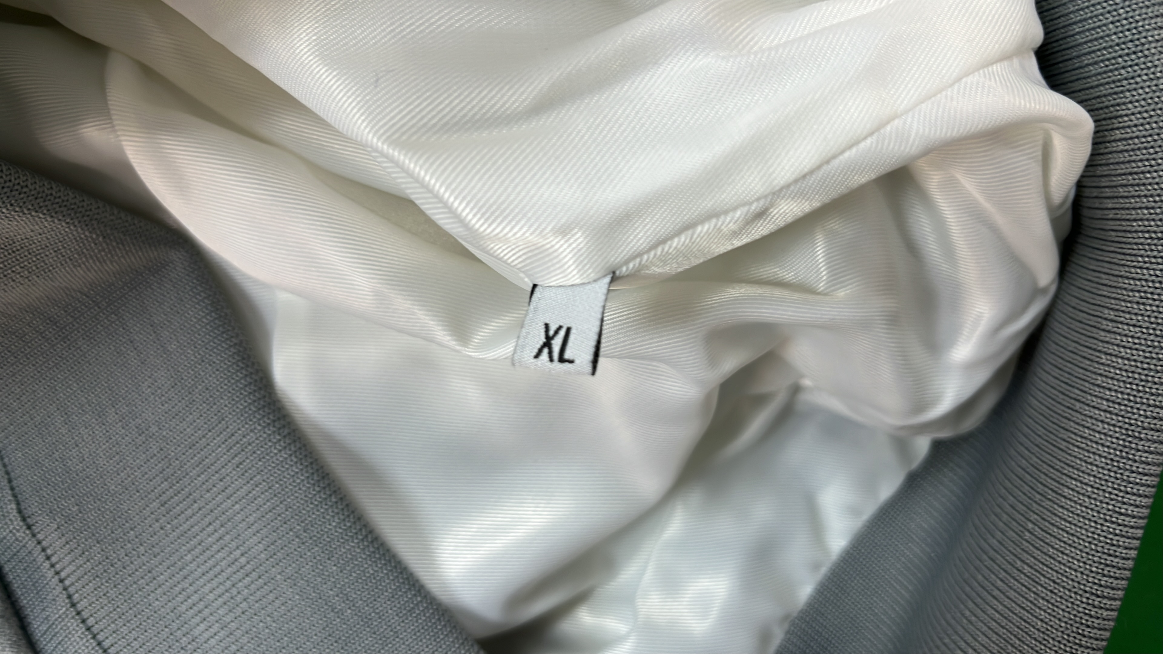 Gray and White Baseball Jacket with Plant Embroidery