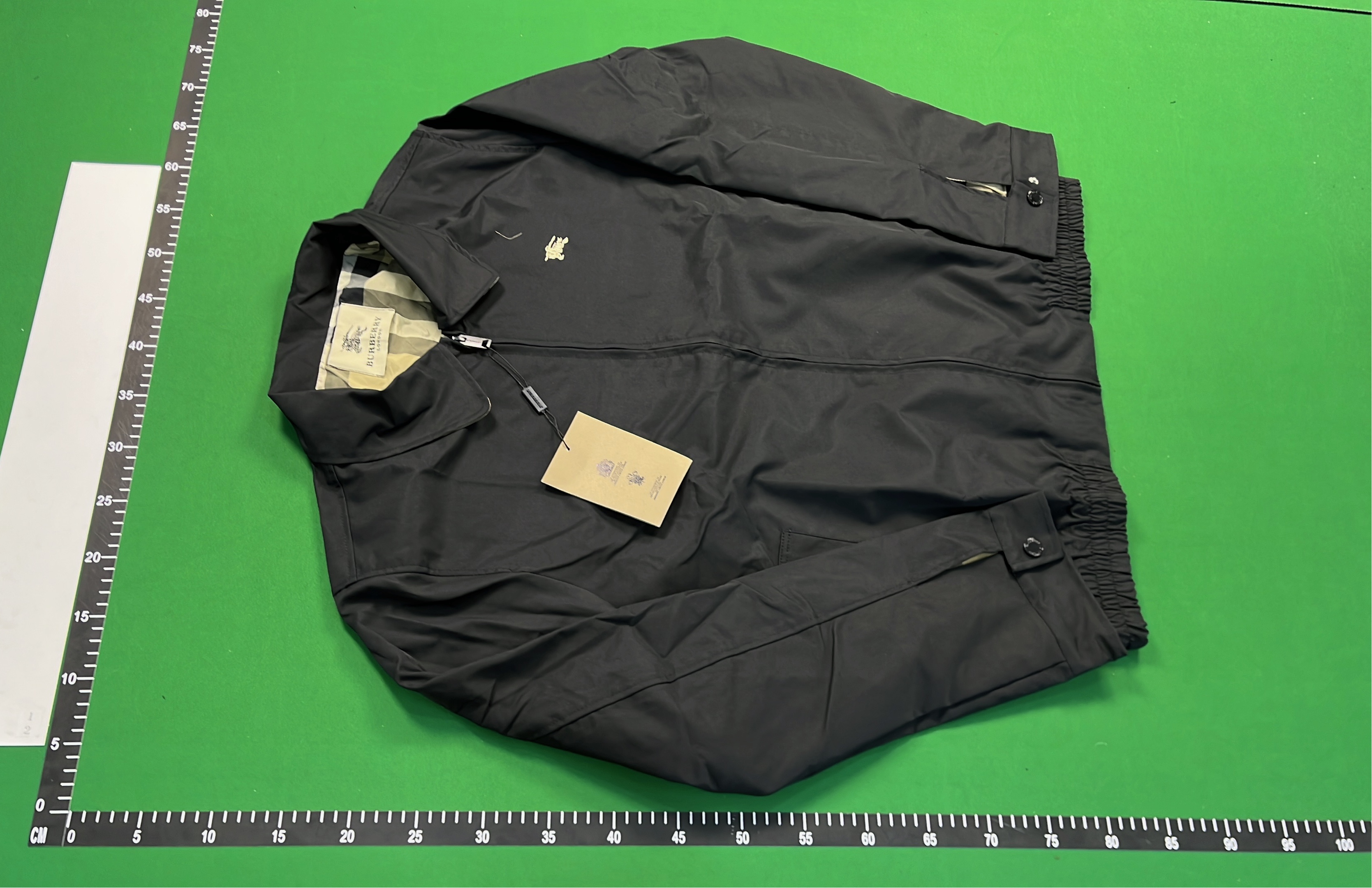 Burberry Navy Blue Check Lined Jacket