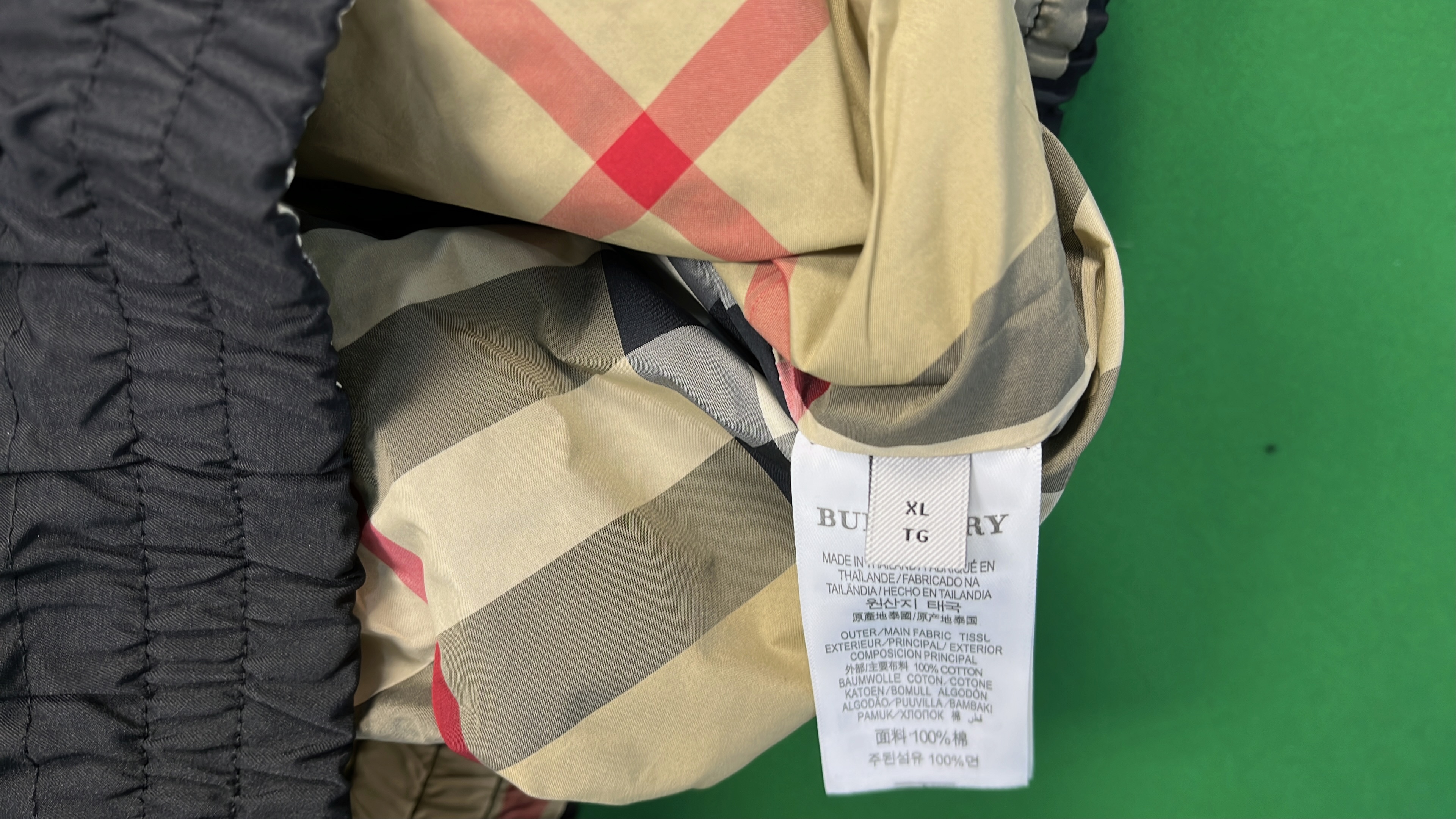 Burberry Navy Blue Check Lined Jacket