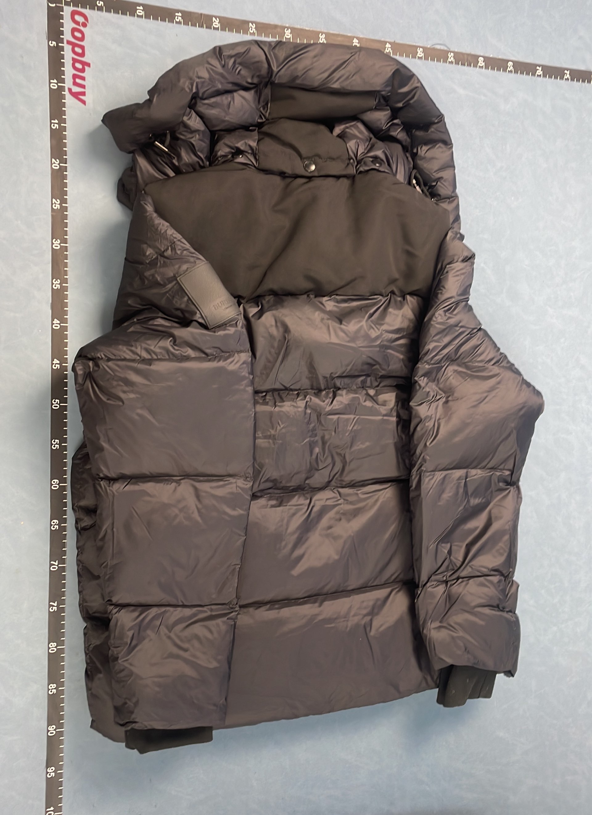 Burberry Black Puffer Jacket with Check Hood