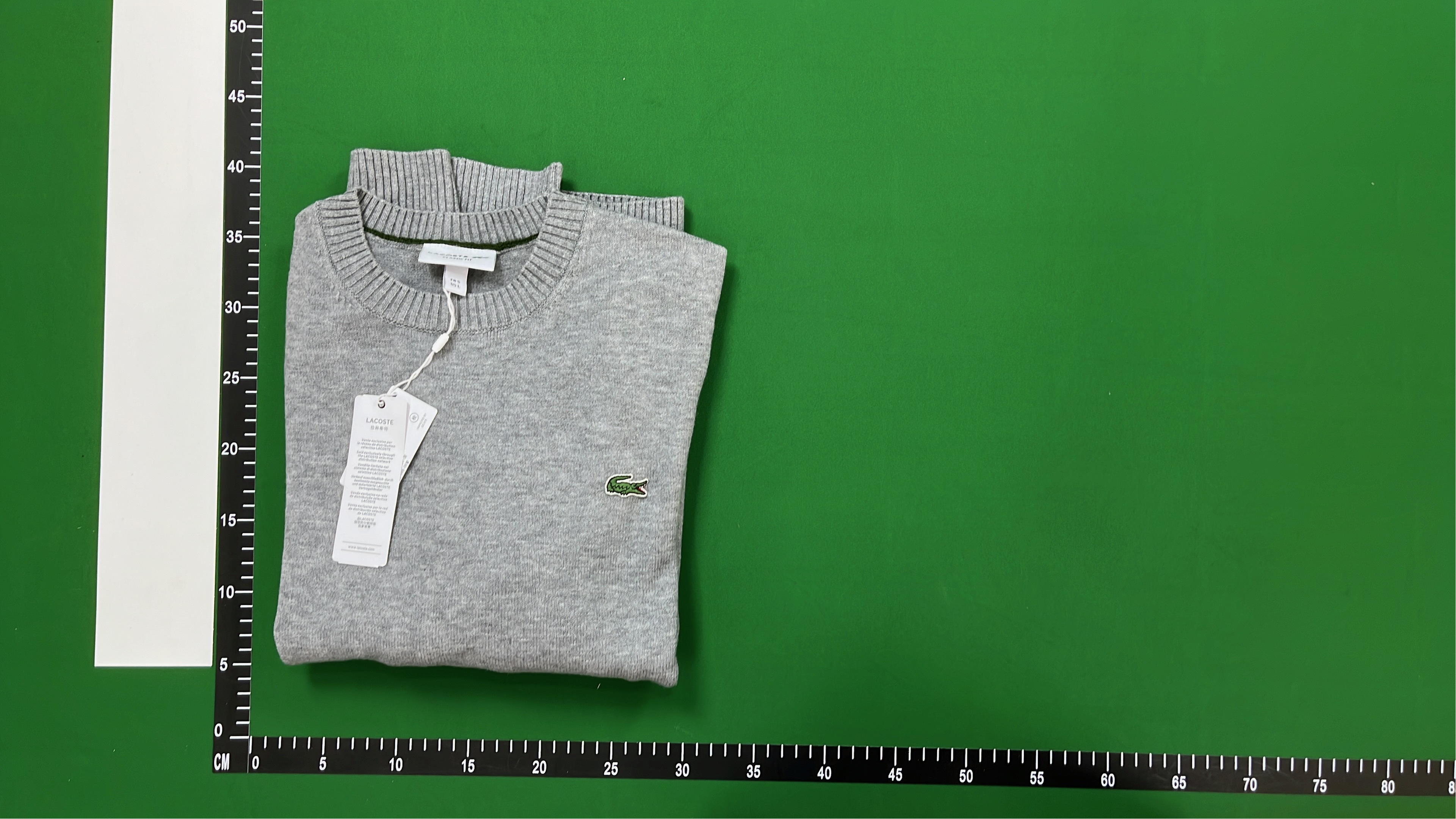 Lacoste Men's Crewneck Sweater - Beige Knit Pullover with Crocodile Logo