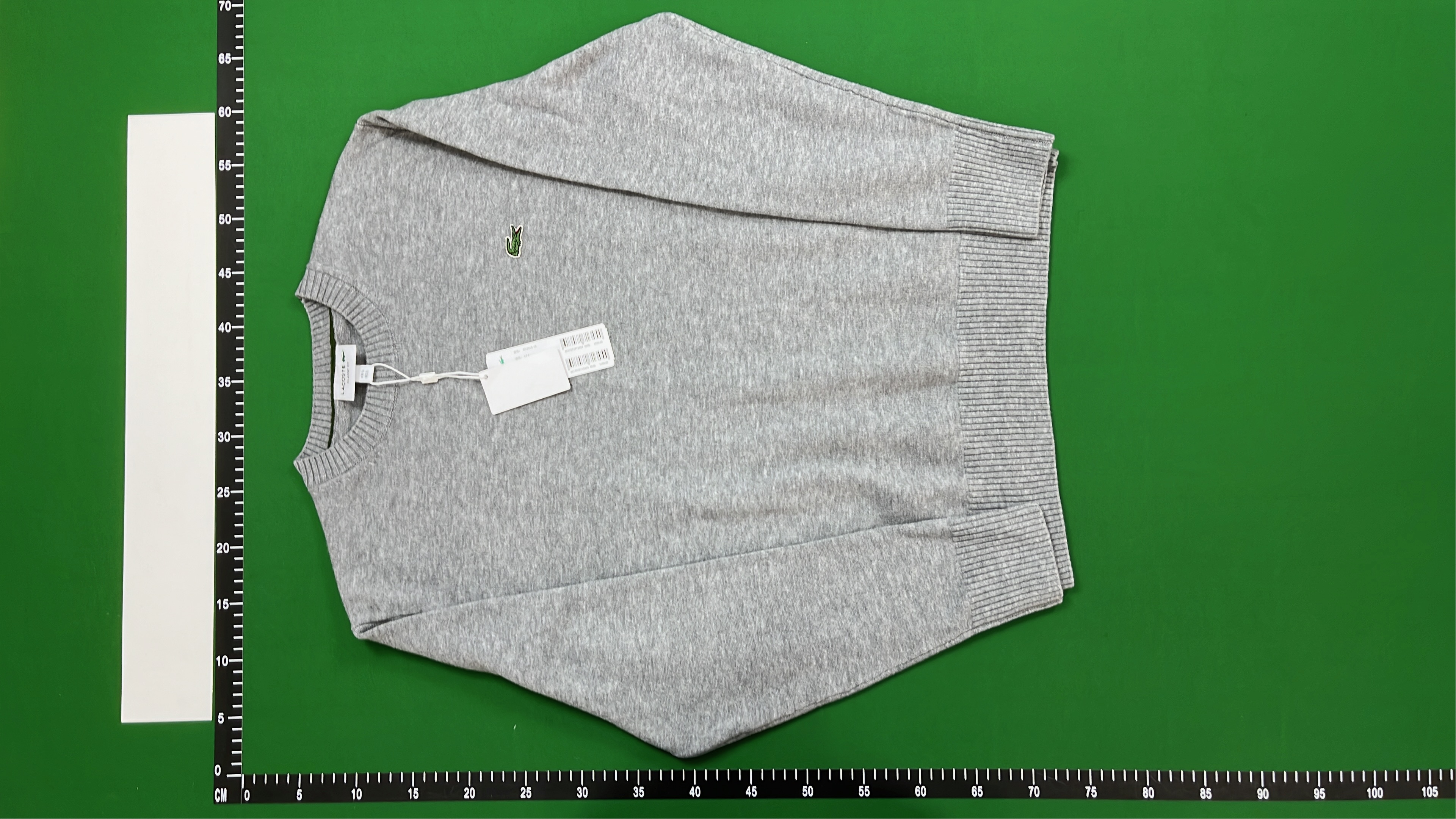 Lacoste Men's Crewneck Sweater - Beige Knit Pullover with Crocodile Logo