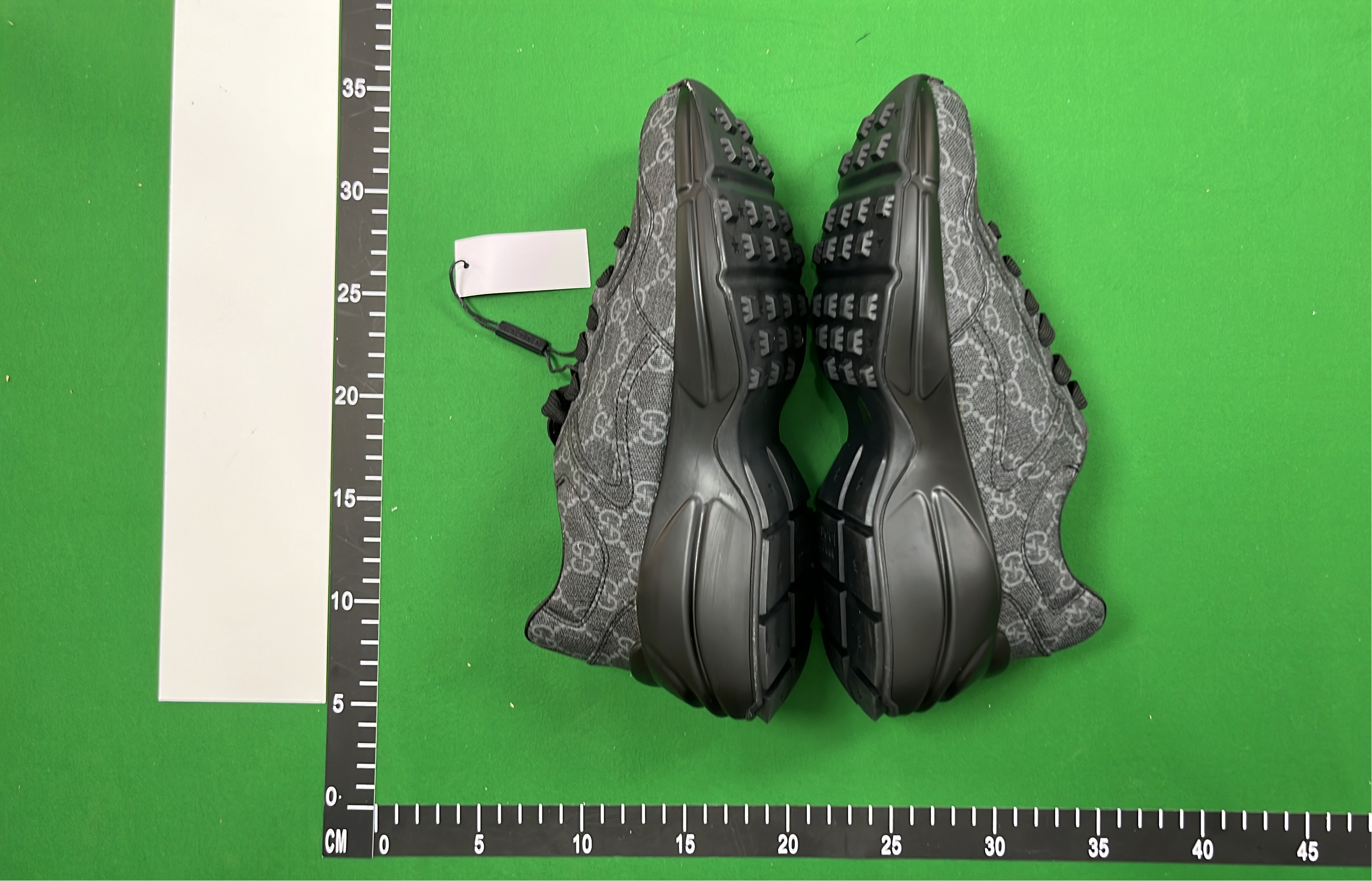 Gucci Black Leather Sneakers with Red Logo
