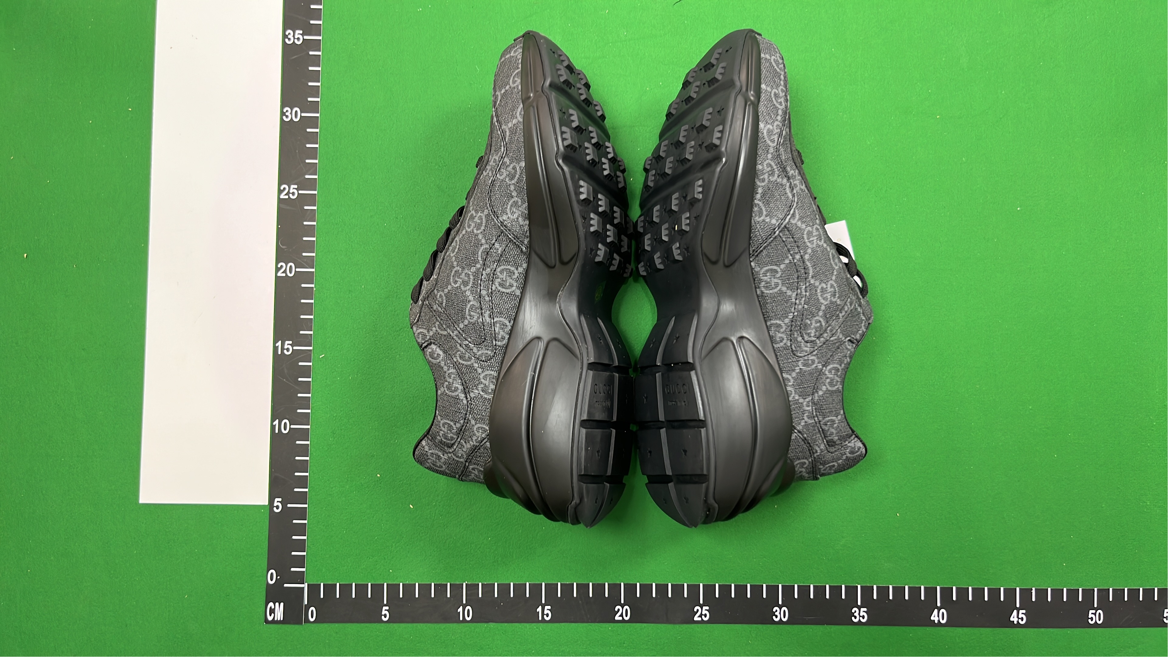 Gucci Black Leather Sneakers with Red Logo