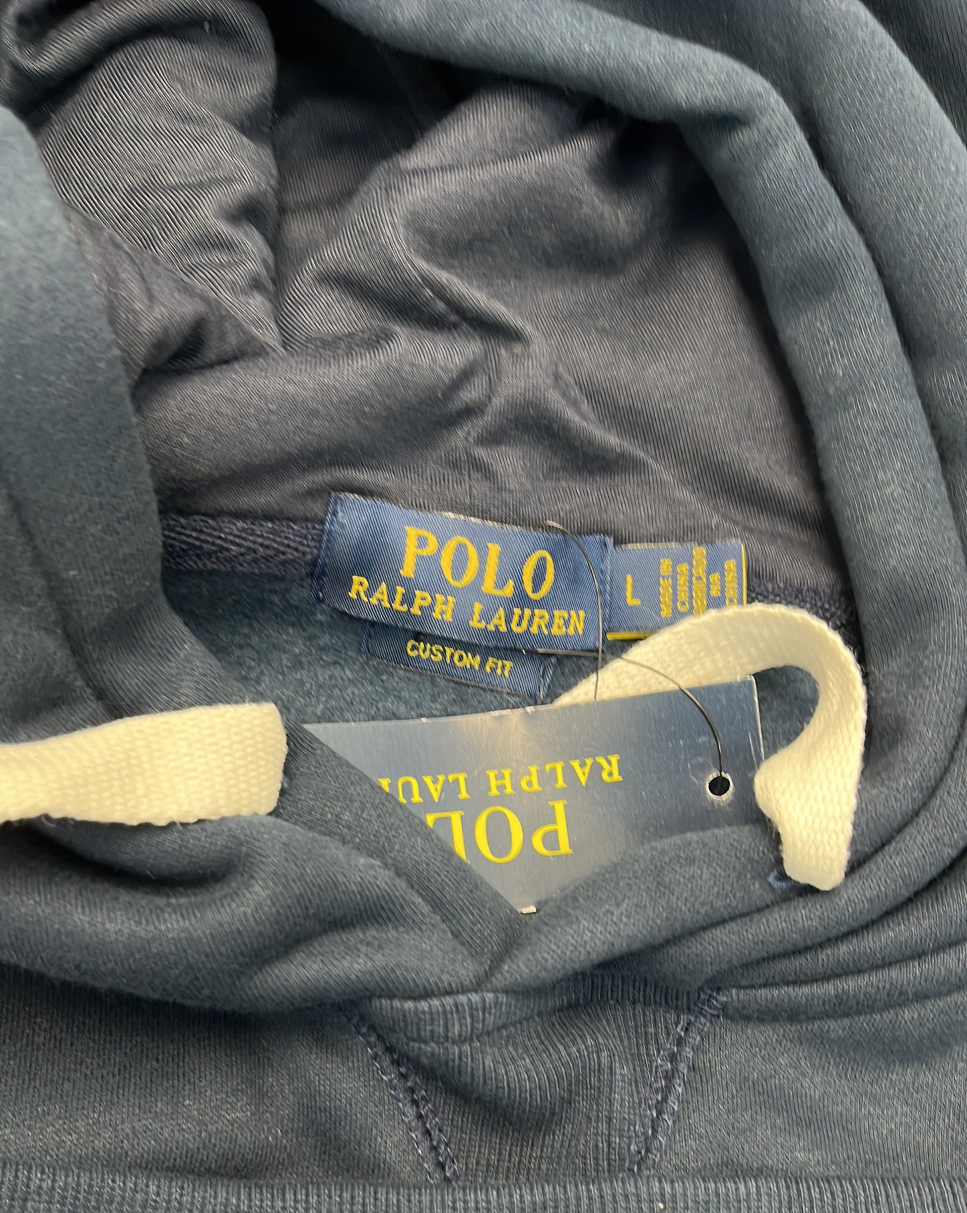 Navy Blue Polo Ralph Lauren Hoodie with Red Pony Logo
