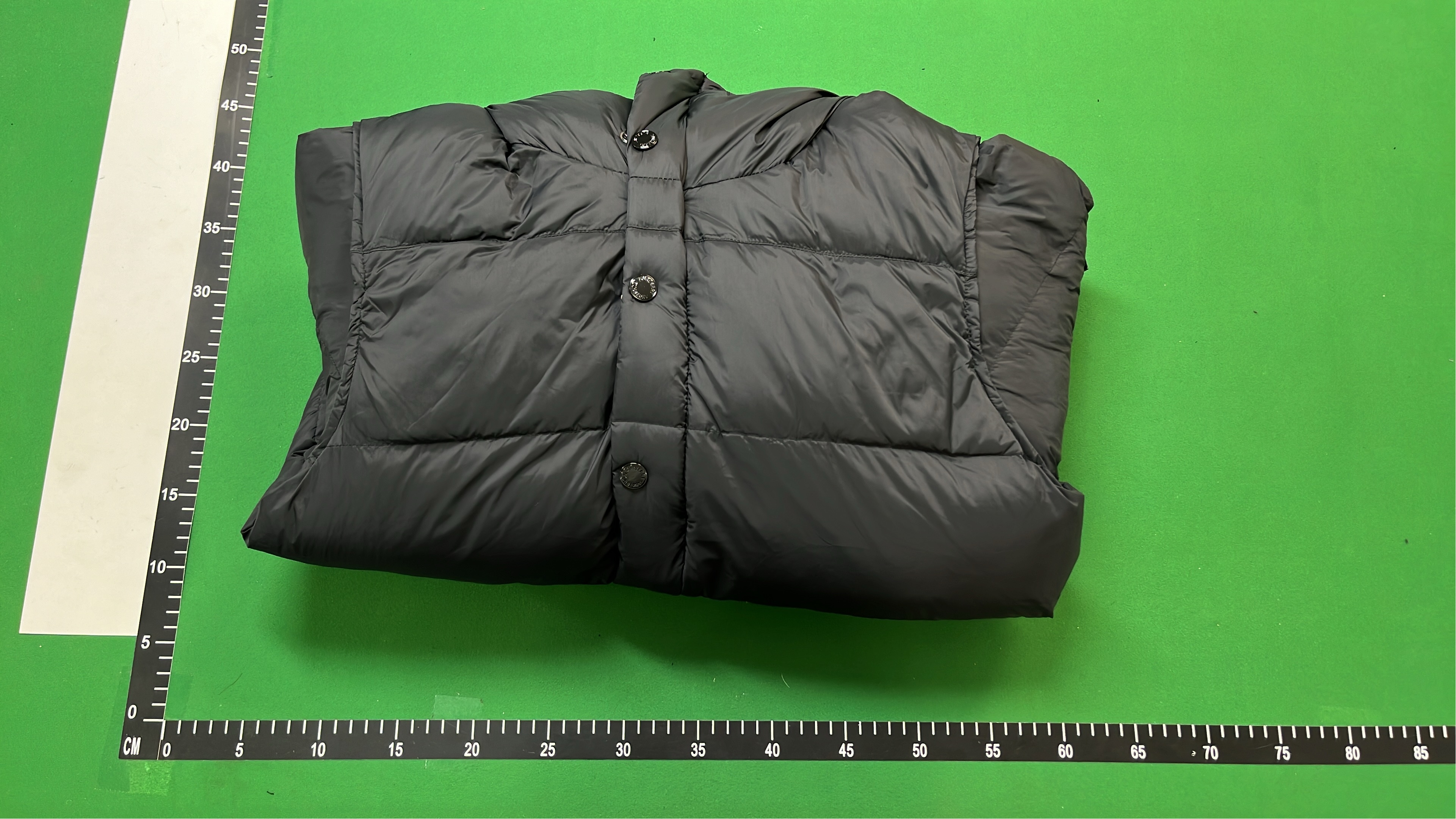 Black Puffer Jacket with Check Hood