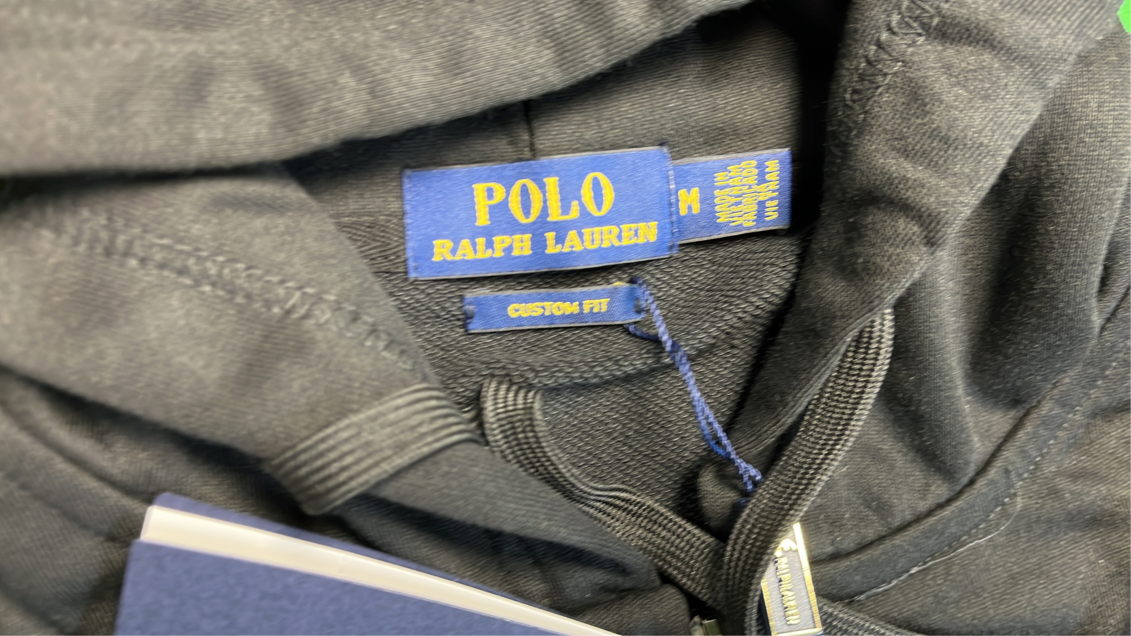 Men's Gray Zip-Up Hoodie with Polo Logo