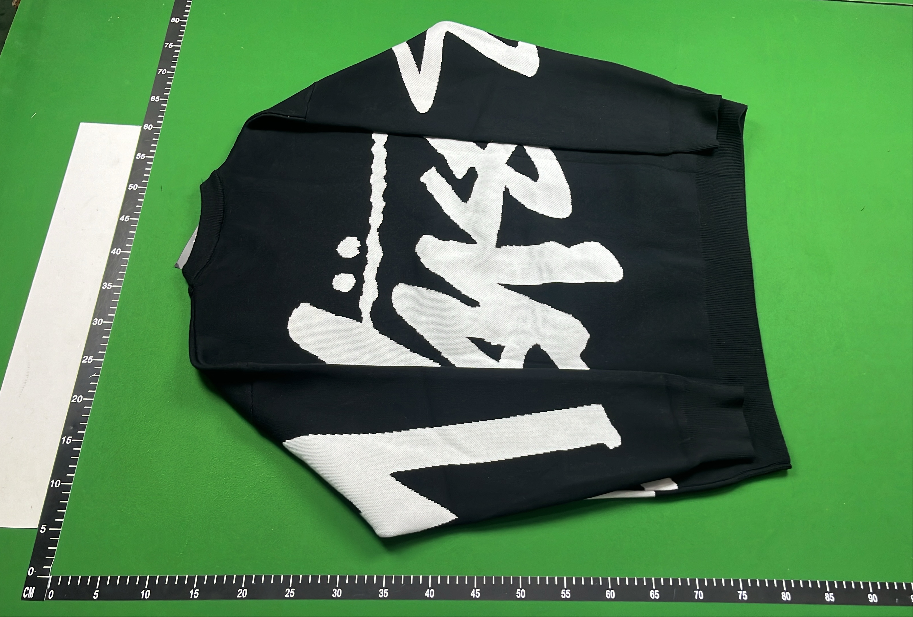 Stussy Black Knit Sweater with White Logo