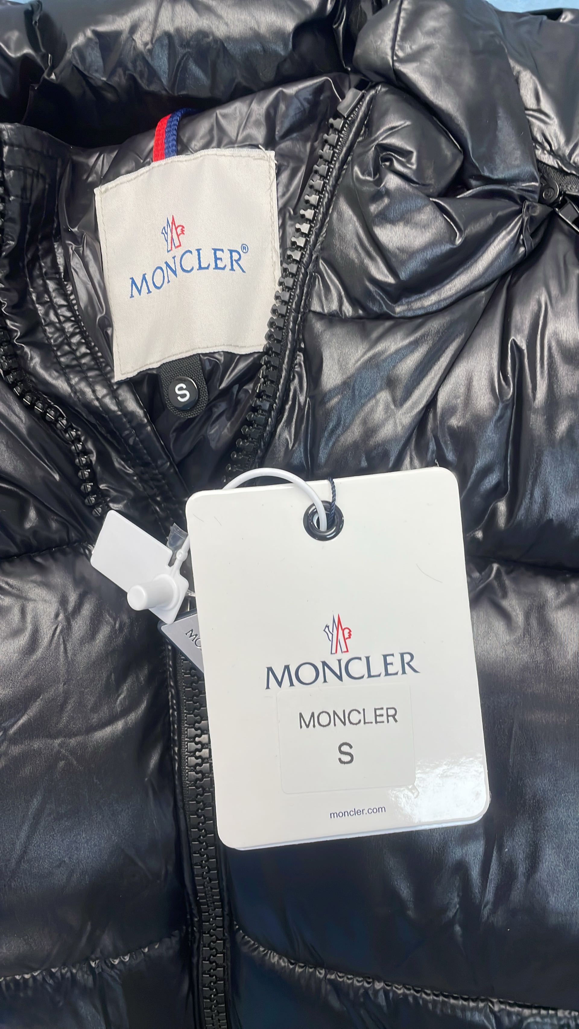 Moncler White Puffer Jacket with Hood