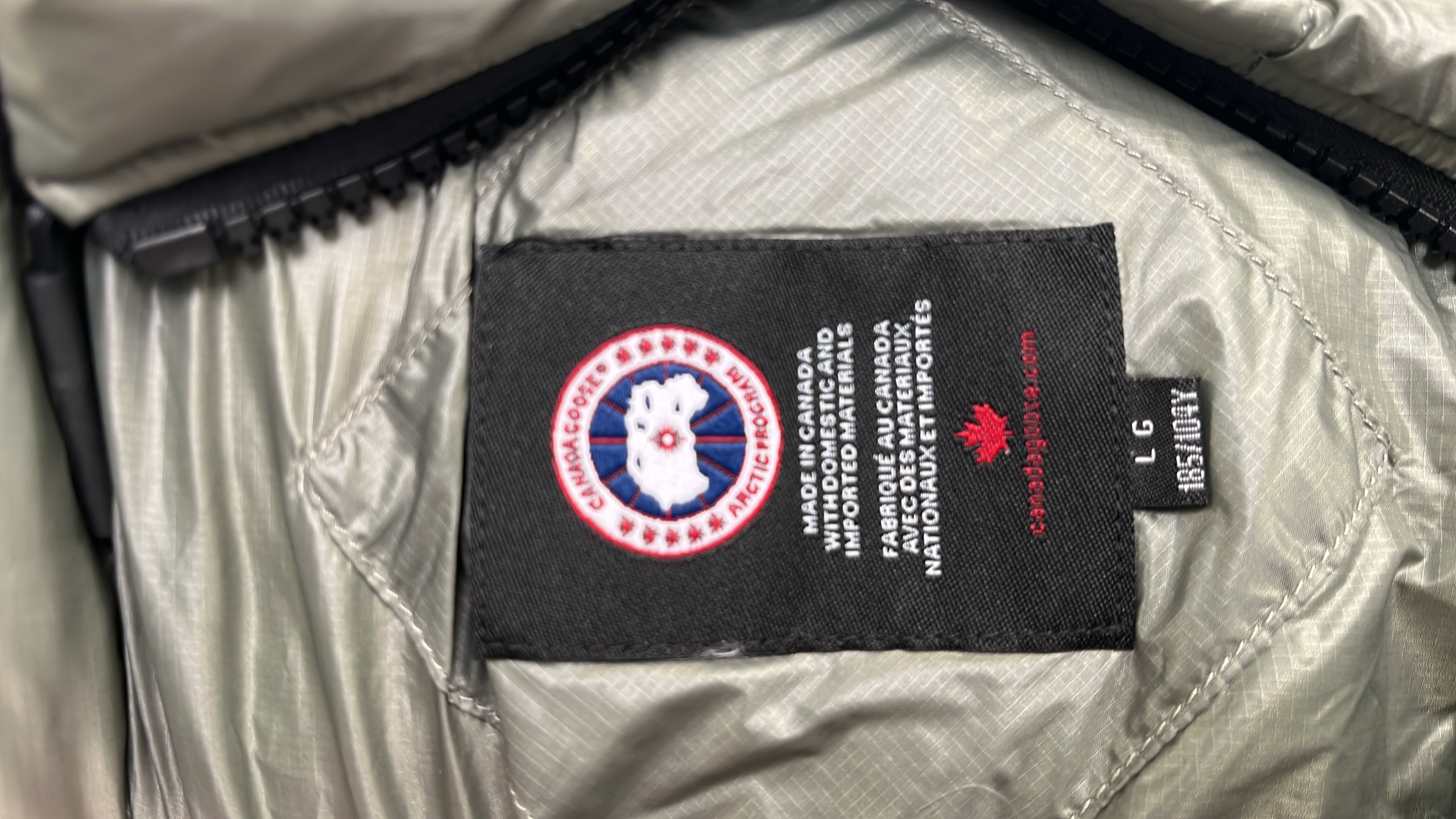 Canada Goose Men's Down Vest - Grey Puffer Vest with Arctic Program Logo