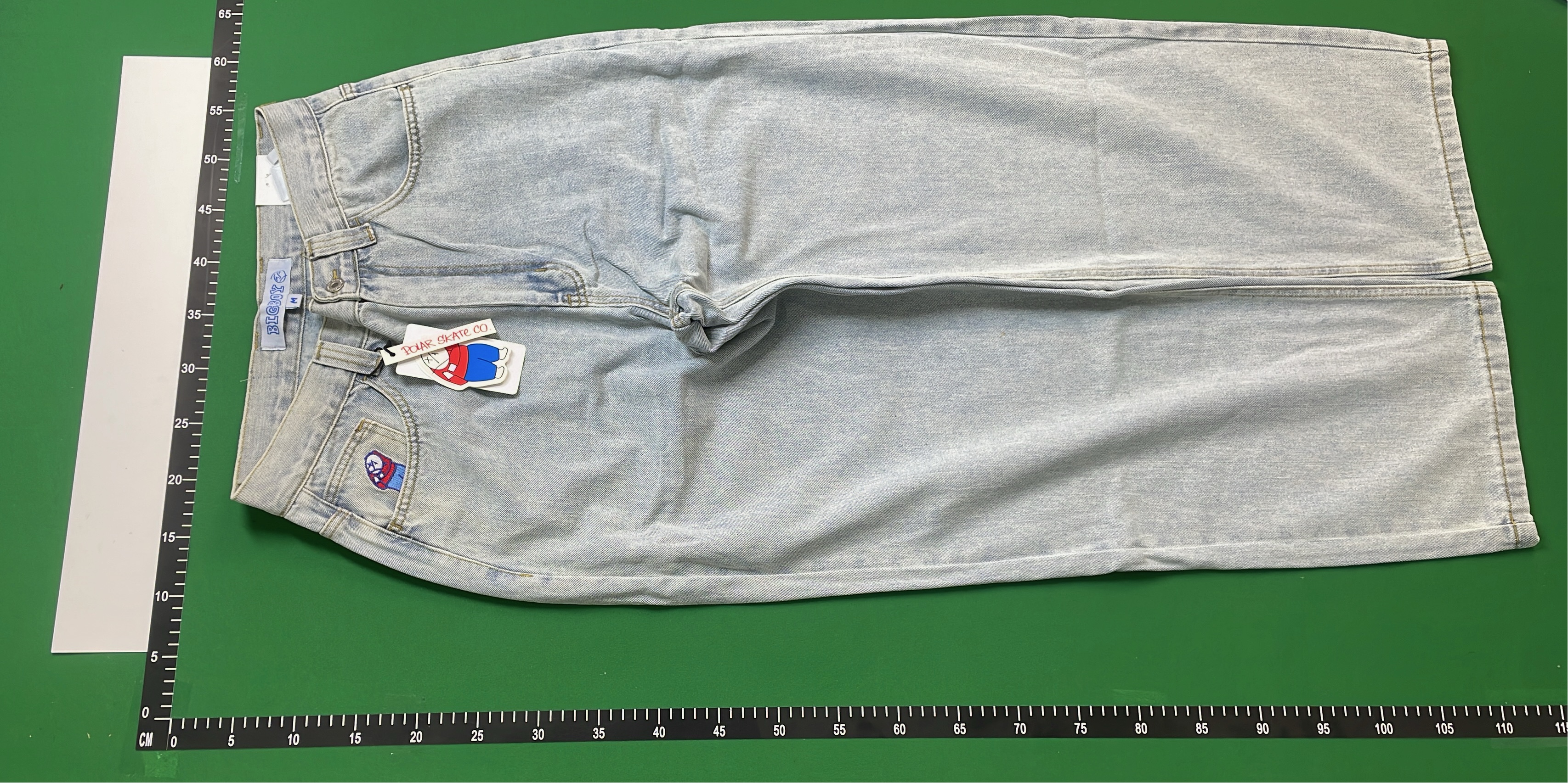 Black Denim Pants with Number 7 Patch