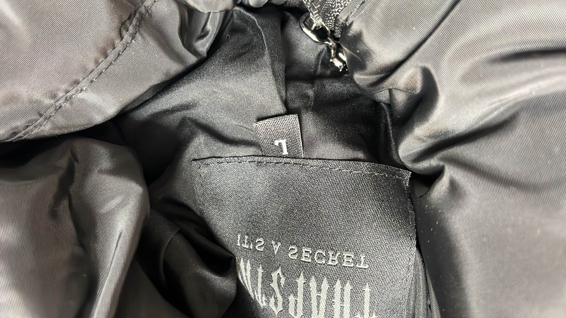 Black Hooded Puffer Jacket with Logo Print