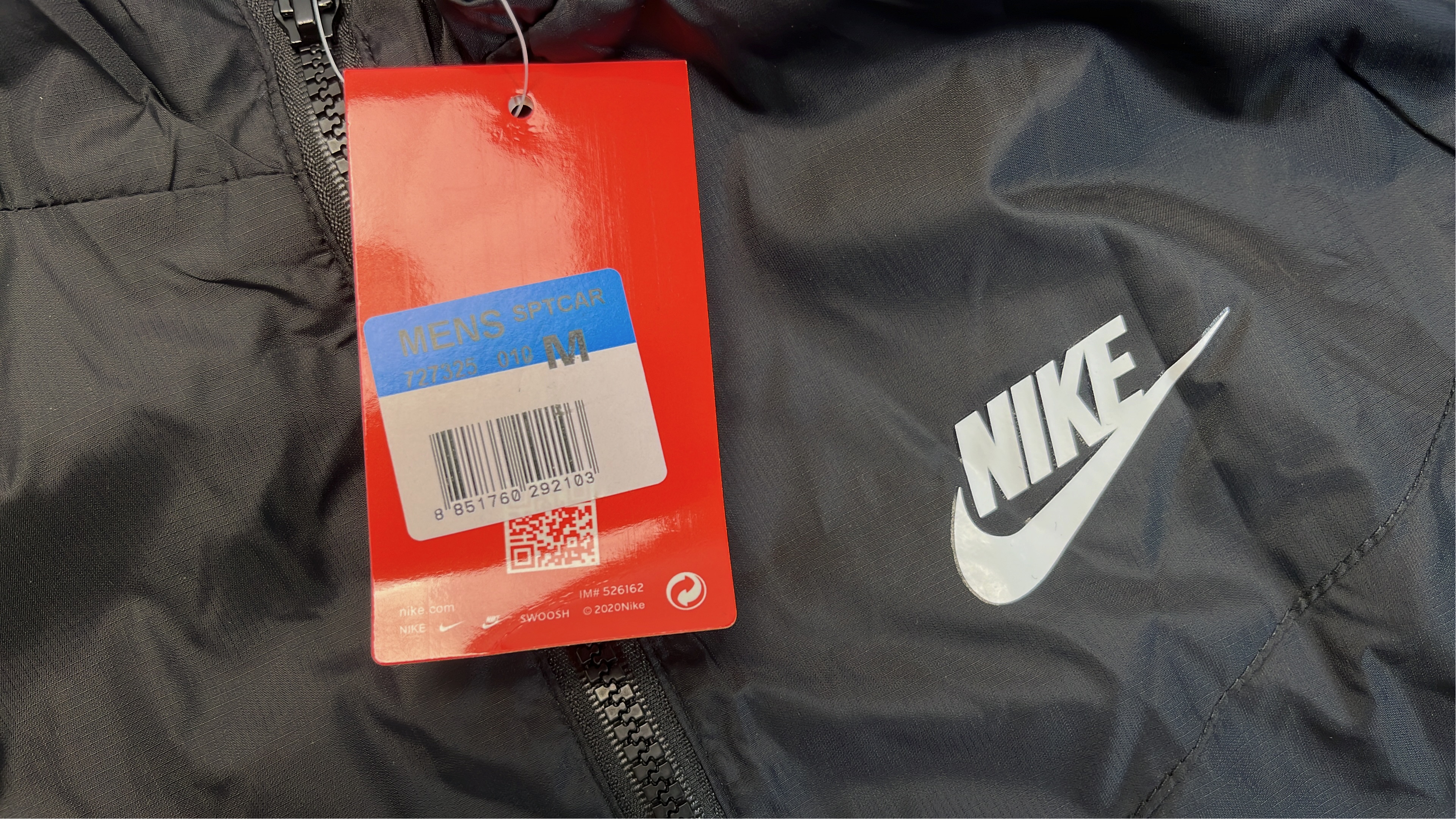 Nike Windbreaker Jacket Men's Black White Hooded Sport Coat