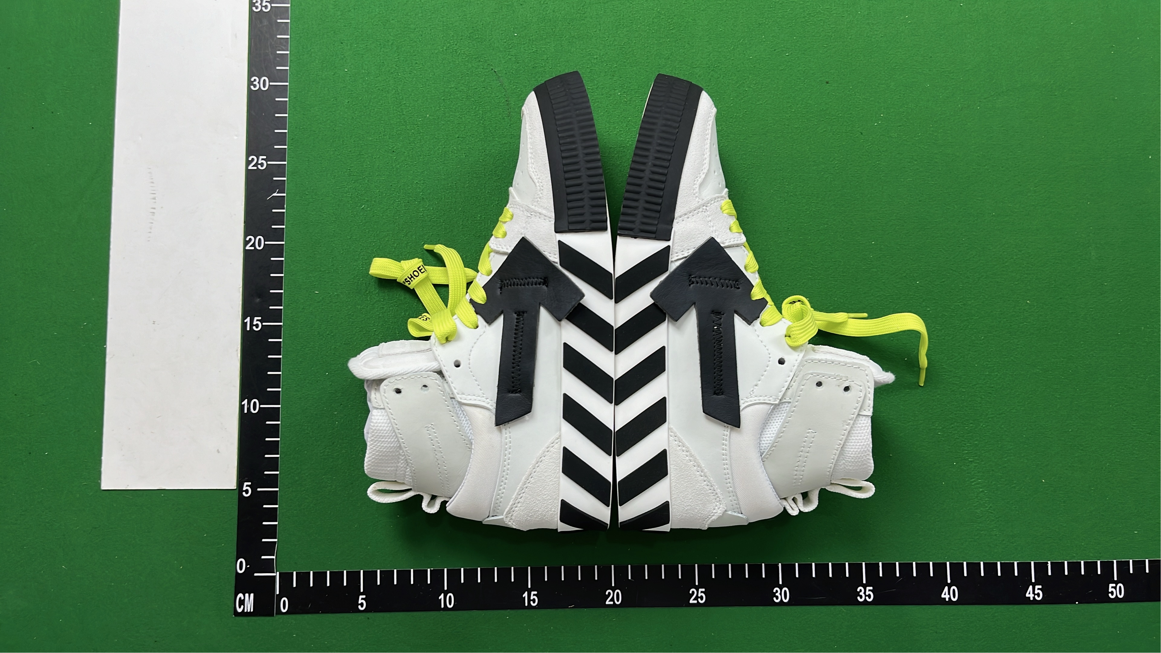 Off-White High Top Sneakers with Black Stripes