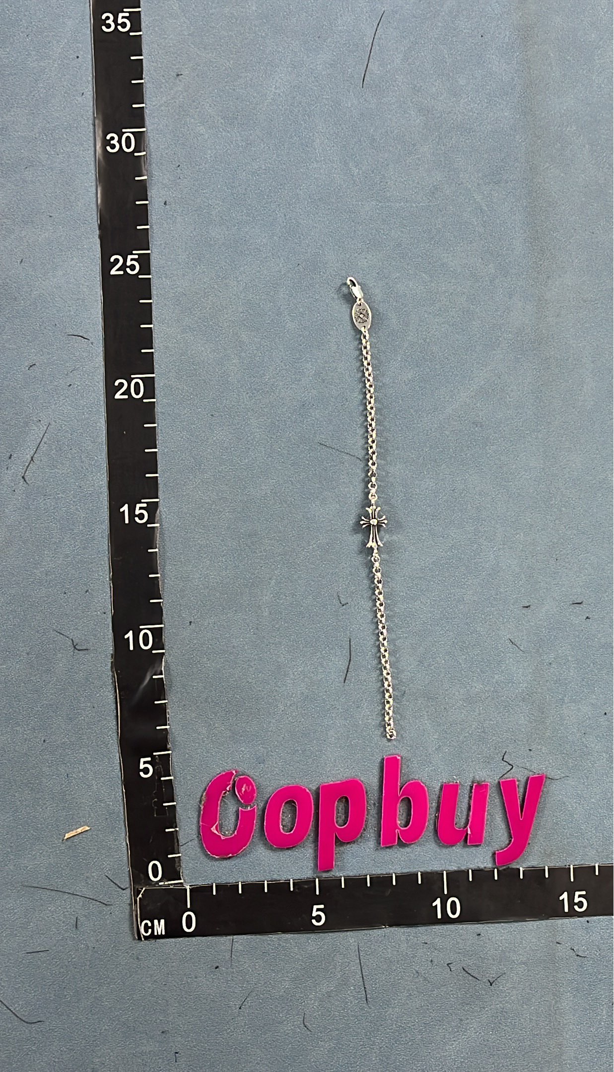 Sterling Silver Cross Charm Bracelet with Diamond Accent