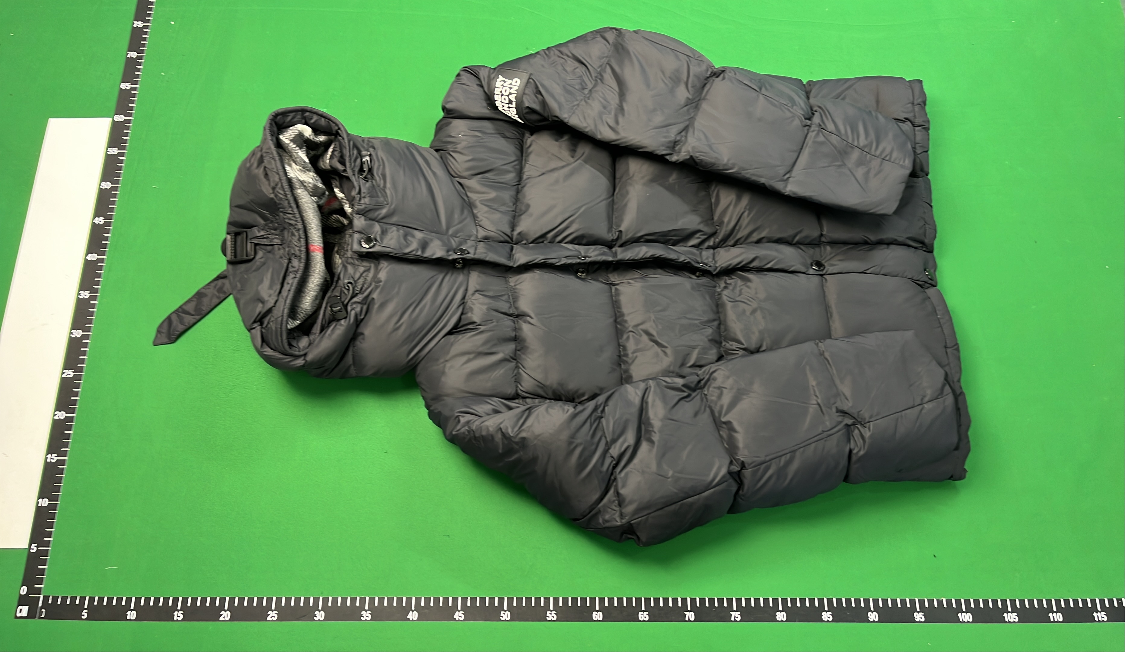 Burberry Black Puffer Jacket with Hood and Check Lining