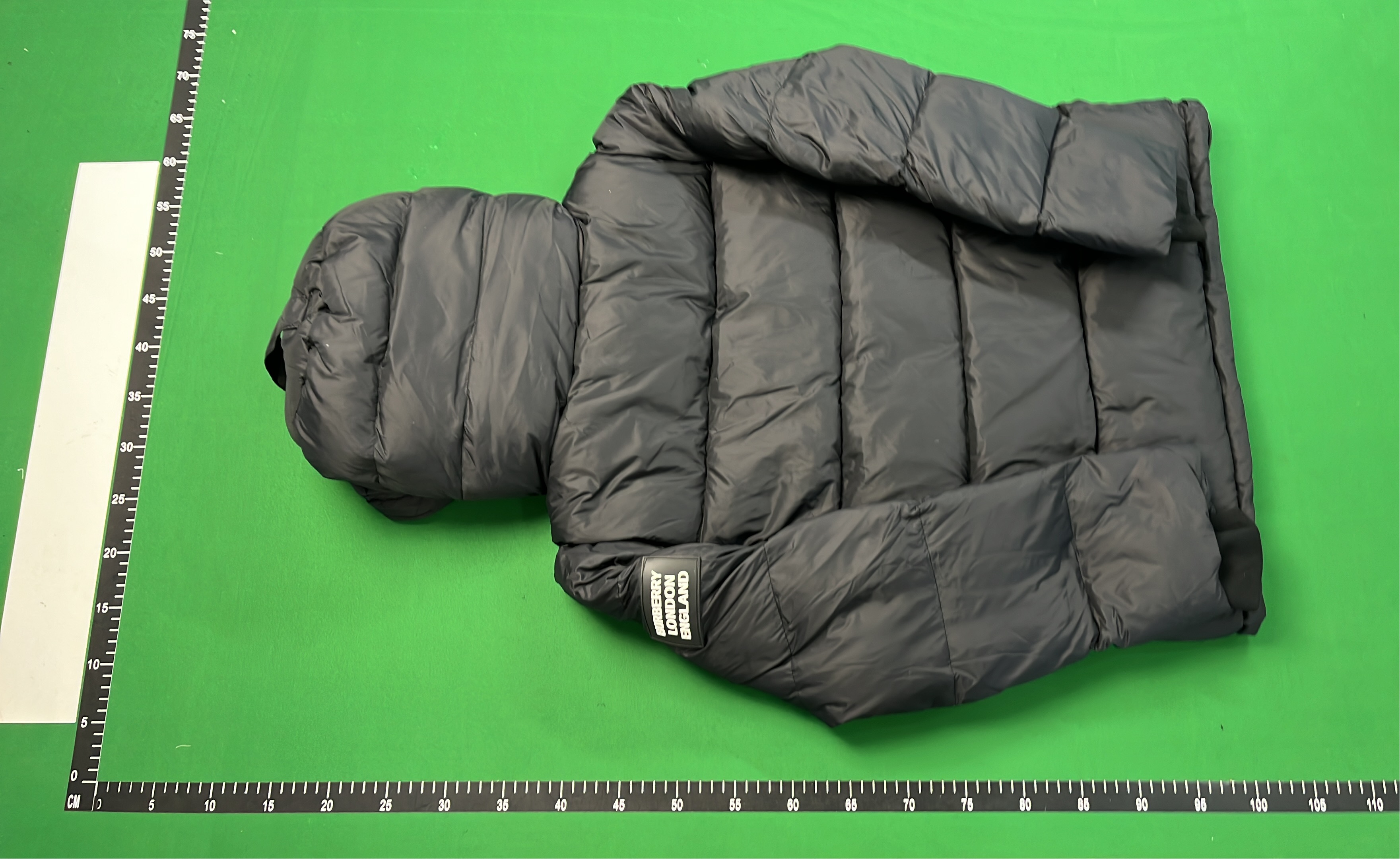 Burberry Black Puffer Jacket with Hood and Check Lining