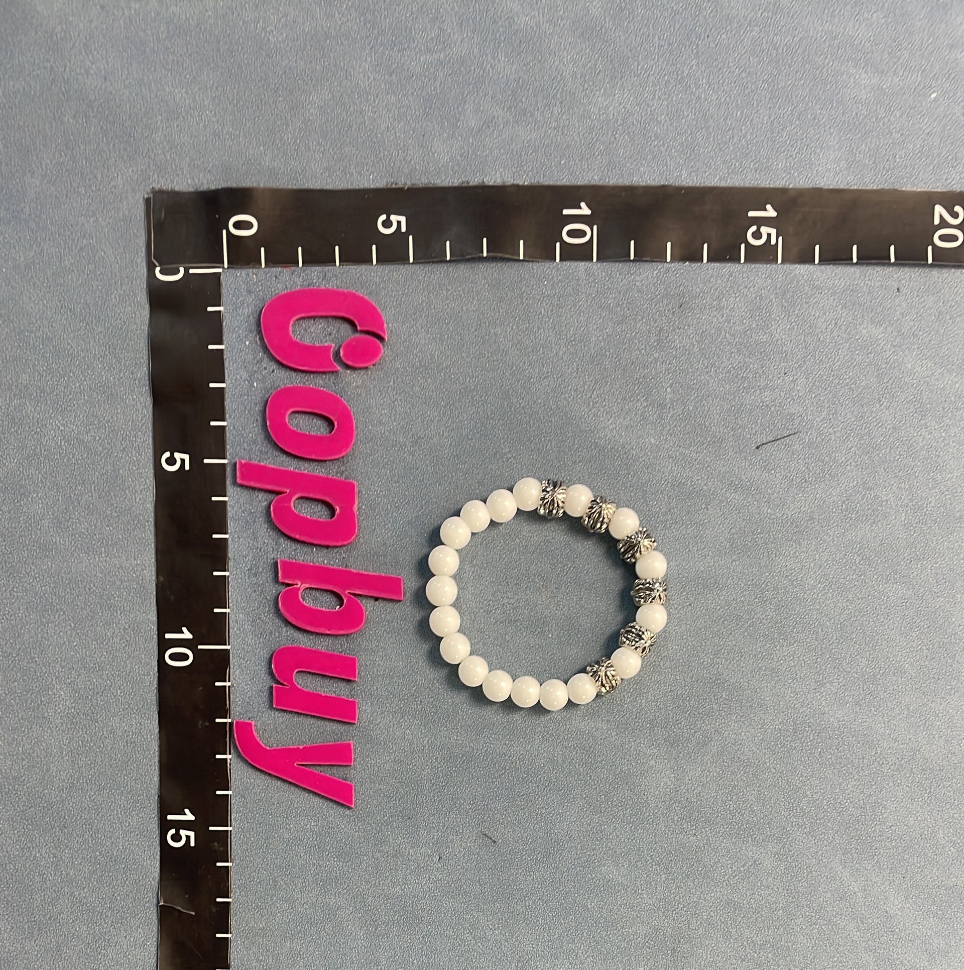 Men's Matte Black Beaded Bracelet with Silver Accents