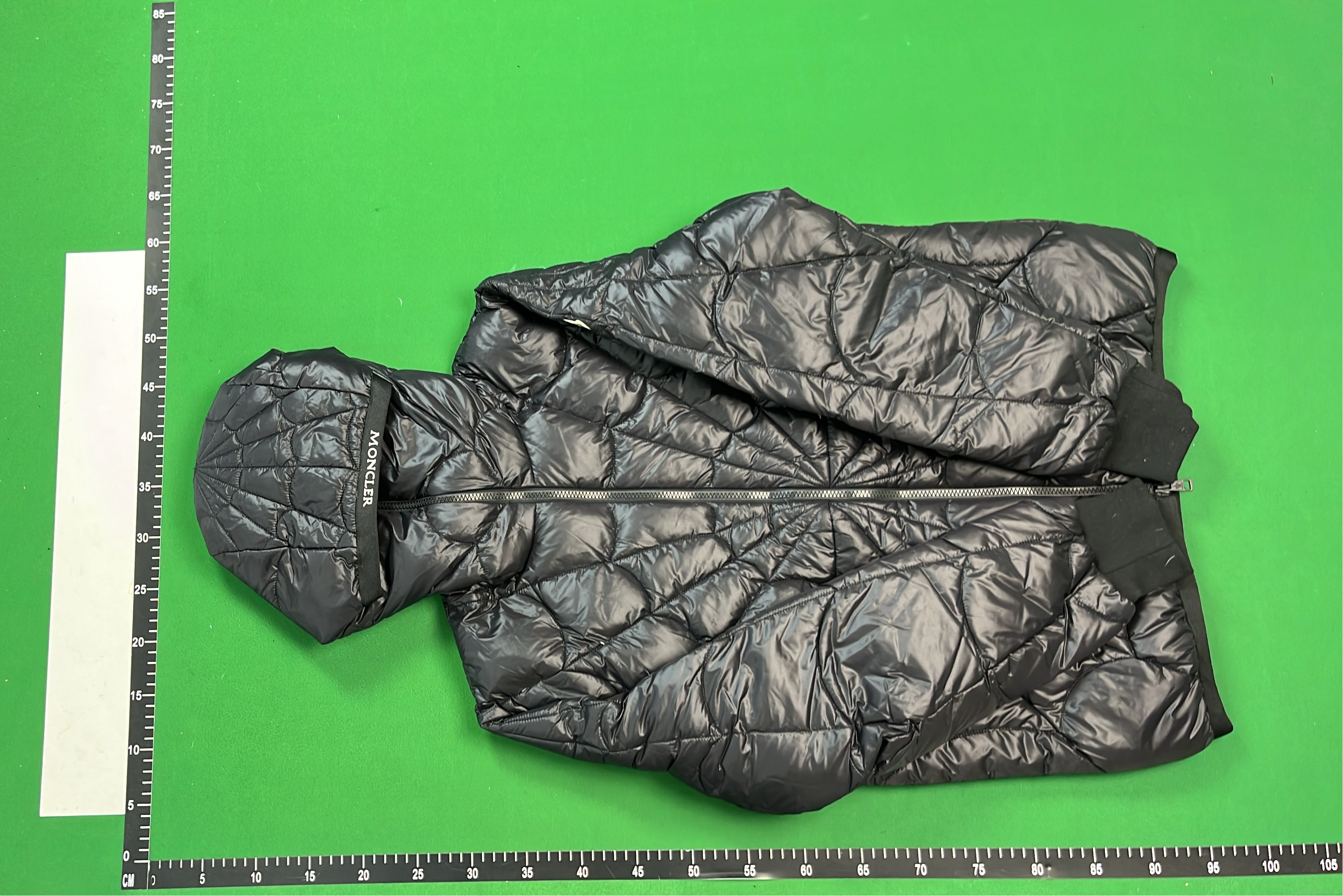 Black Quilted Down Jacket with Hood for Women