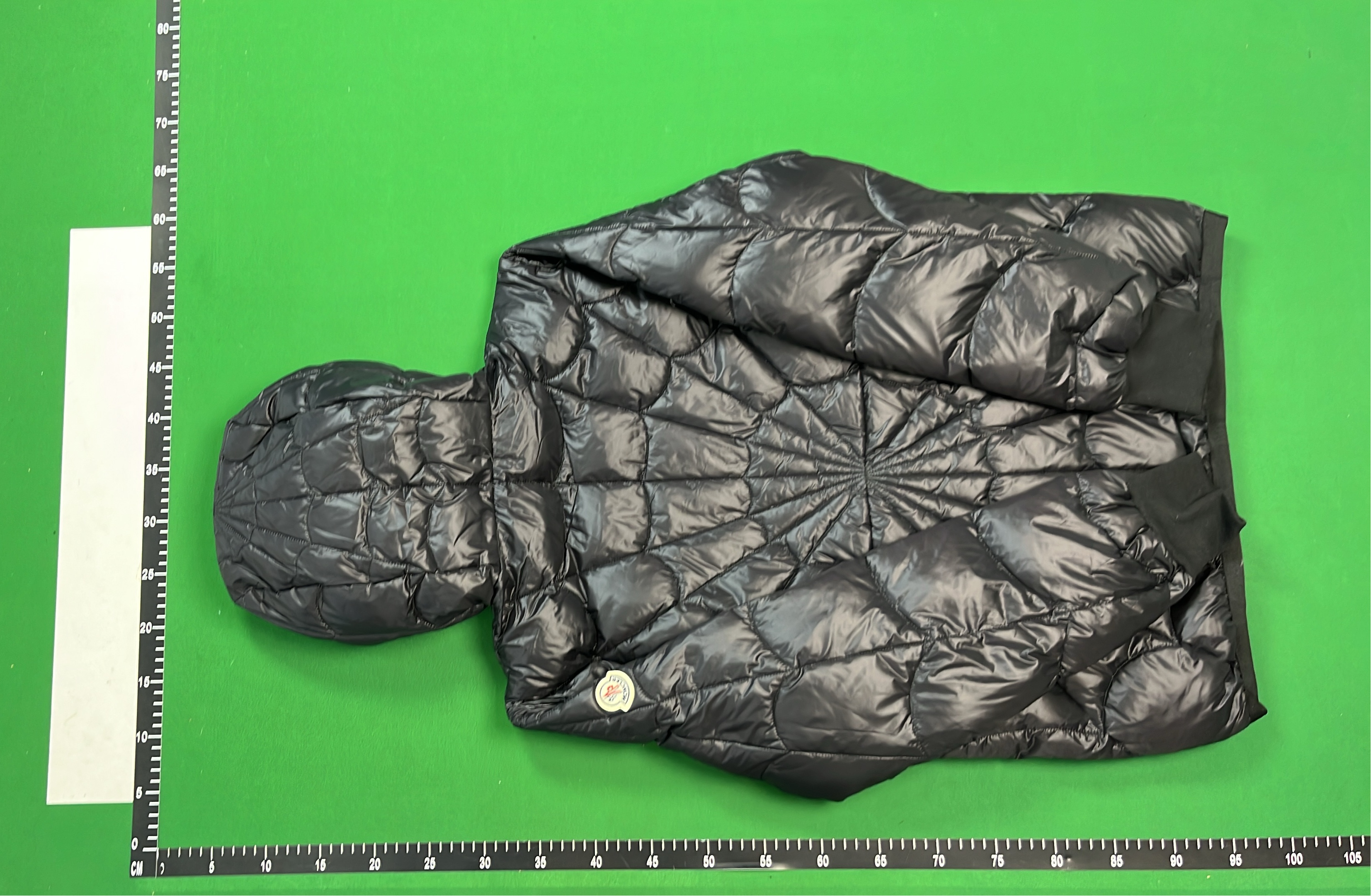 Black Quilted Down Jacket with Hood for Women