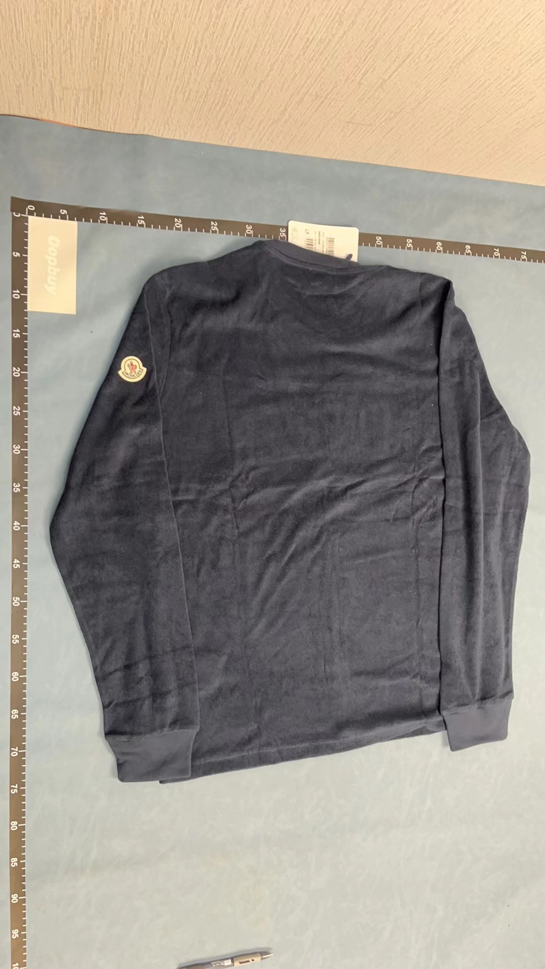 Hollister Navy Blue Long Sleeve T-Shirt with Arch Logo